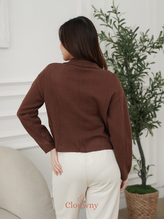 Gratia Pocket Knit Cardigan - Coffee