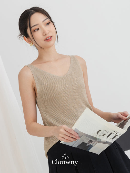 Glitter Tanktop - Nude