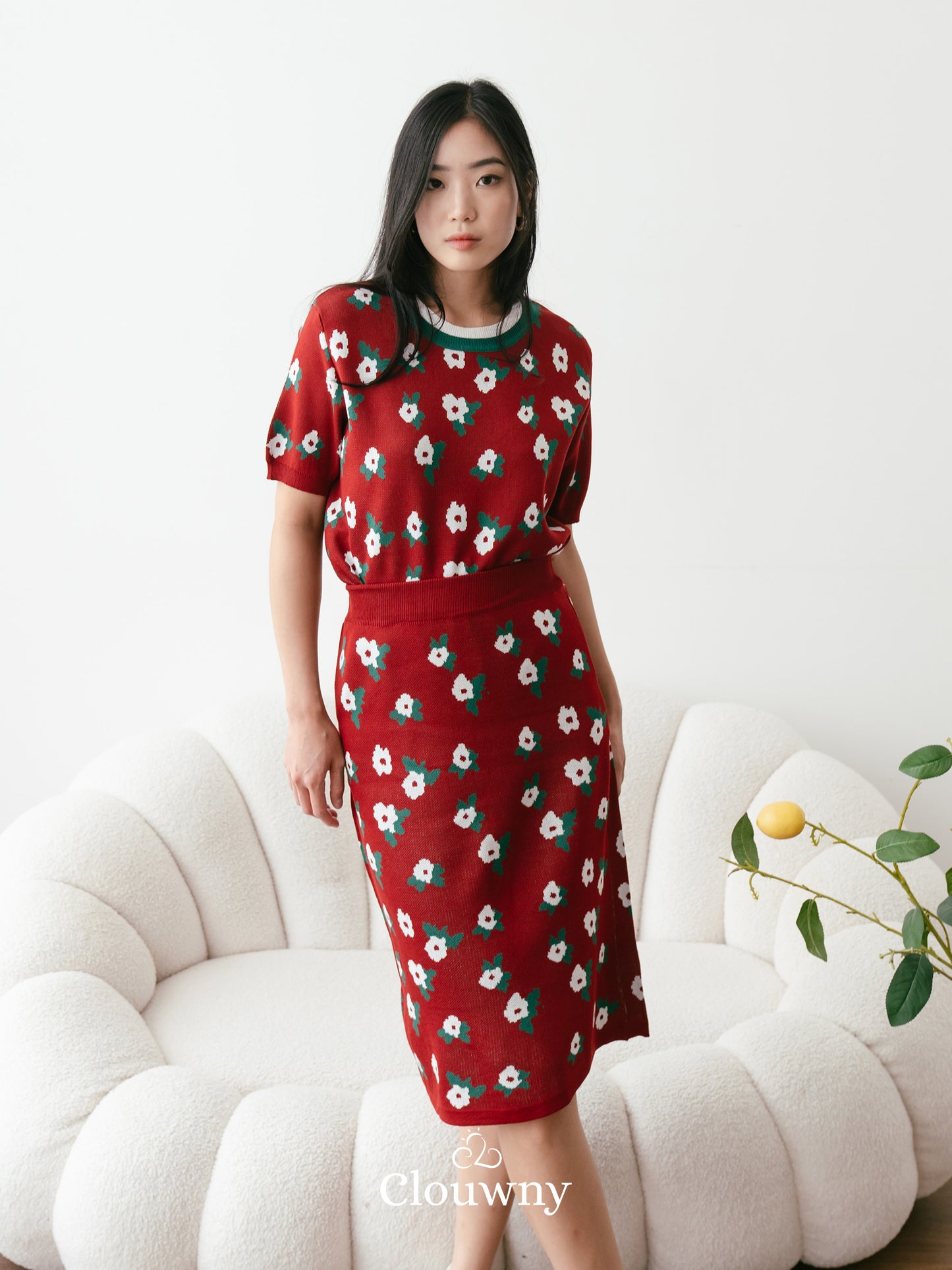 Sakura Knit Set - Maroon