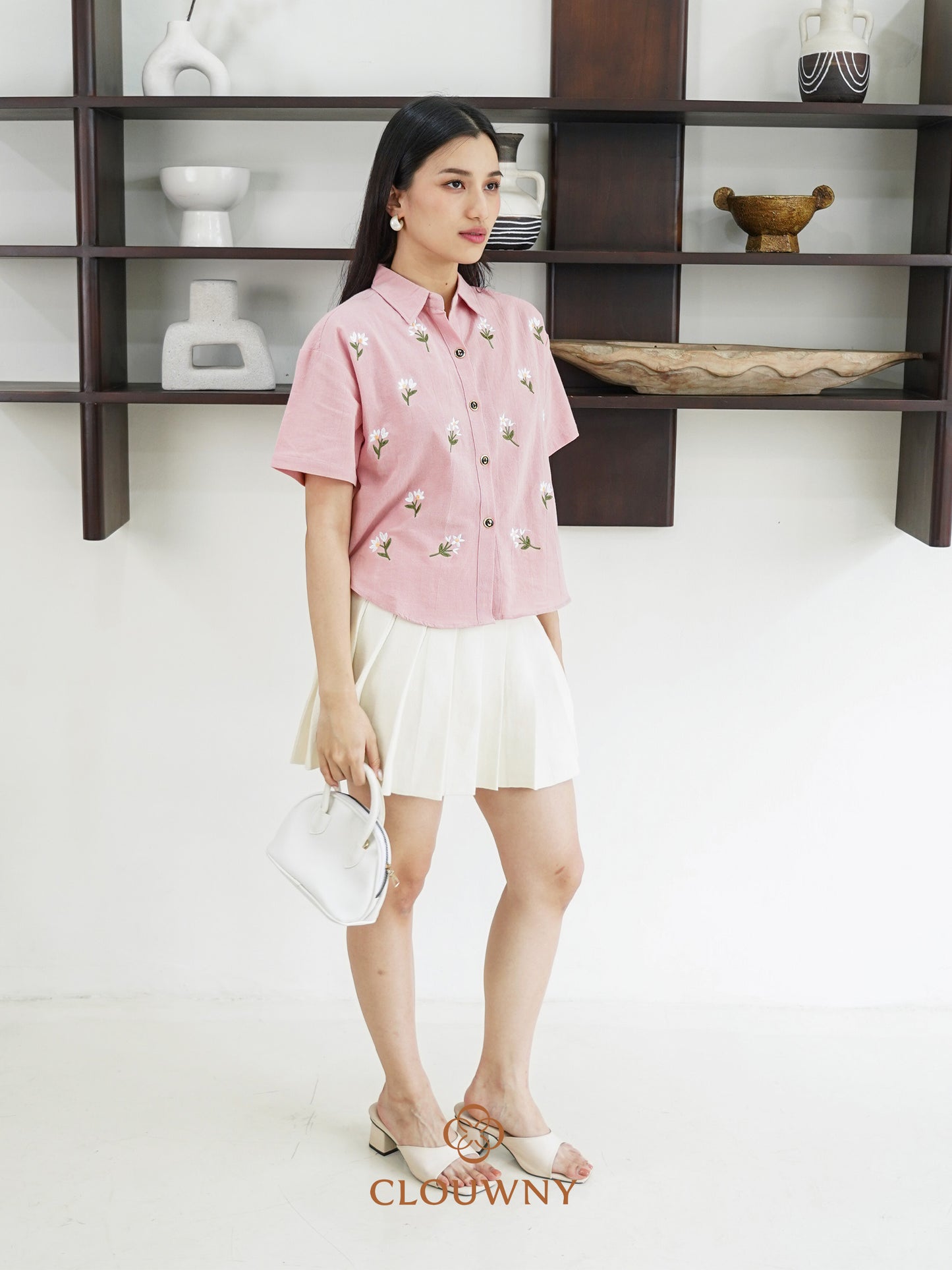 Riley Mini Flower Shirt - Pink