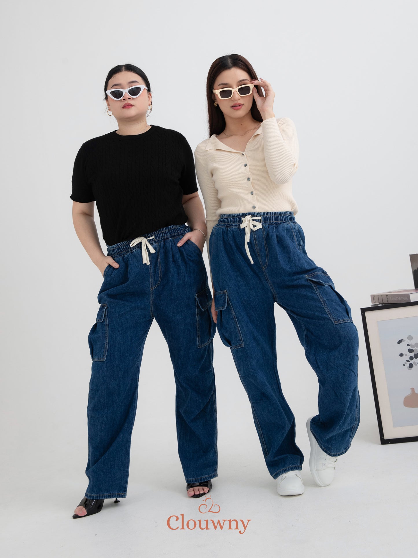 Joy Cargo Denim Pants - Dark Blue