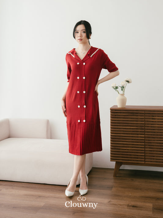 Bellen Knit Dress - Maroon