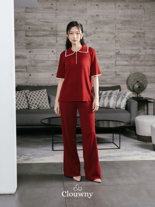 Lucia Knit Set - Maroon