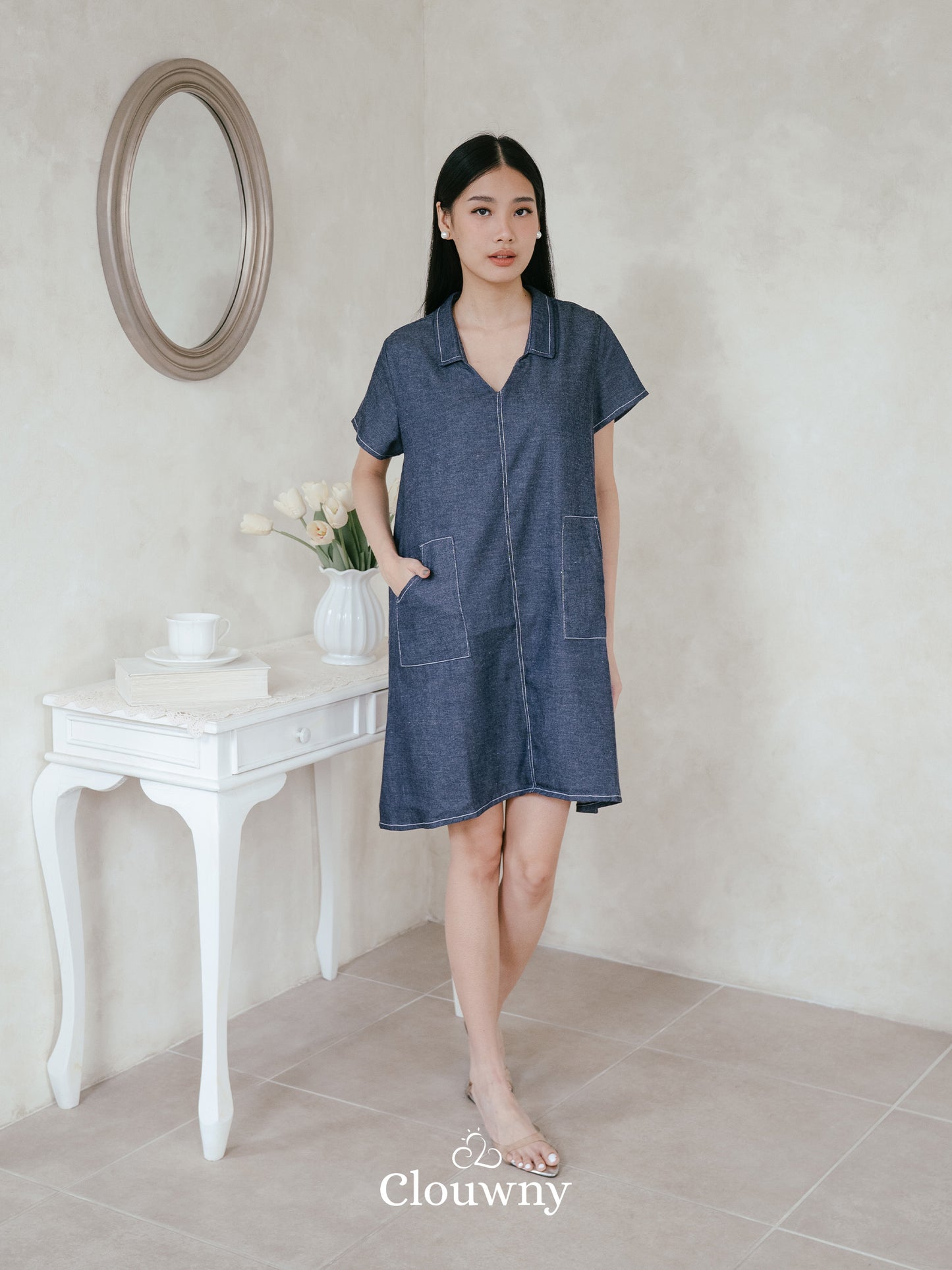 Cale Denim Dress - Navy