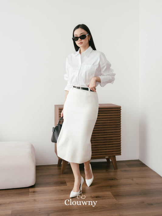 Crimson Knit Skirt - Broken White