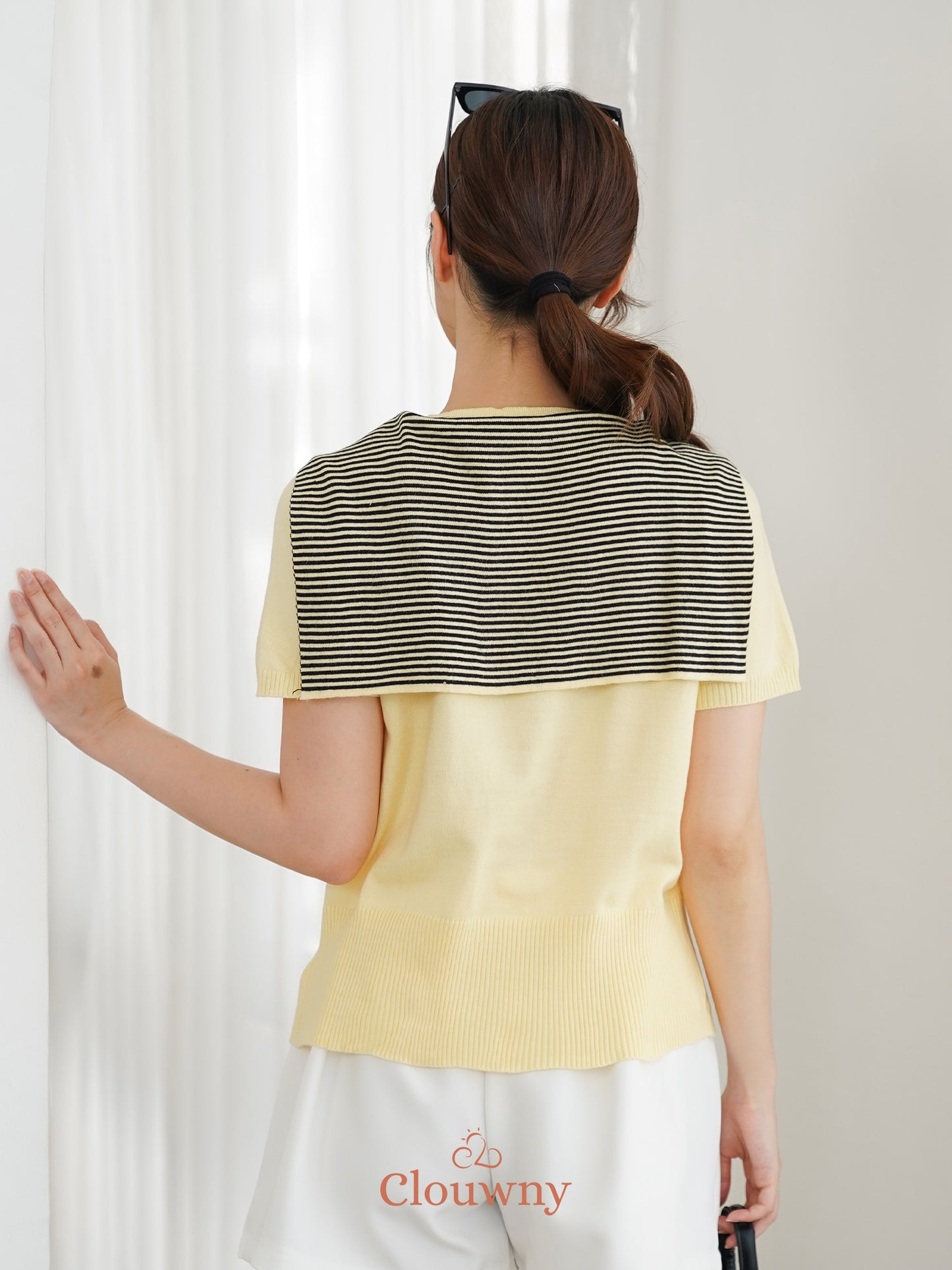 Yama Scarf Knit Top - Yellow
