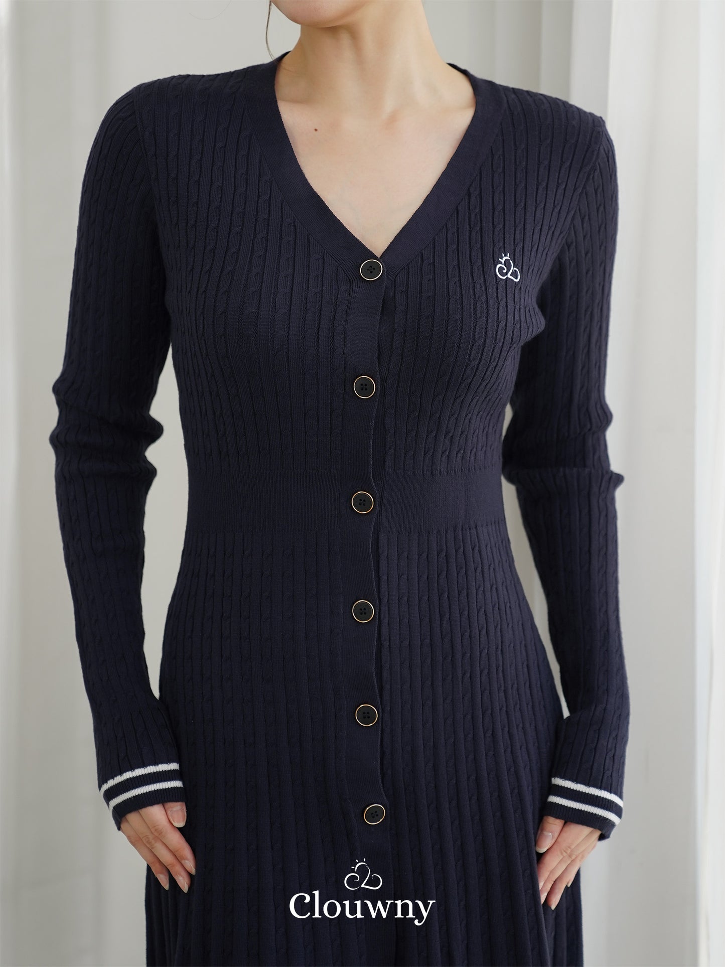 Scarlet Longsleeve Knit Dress - Navy