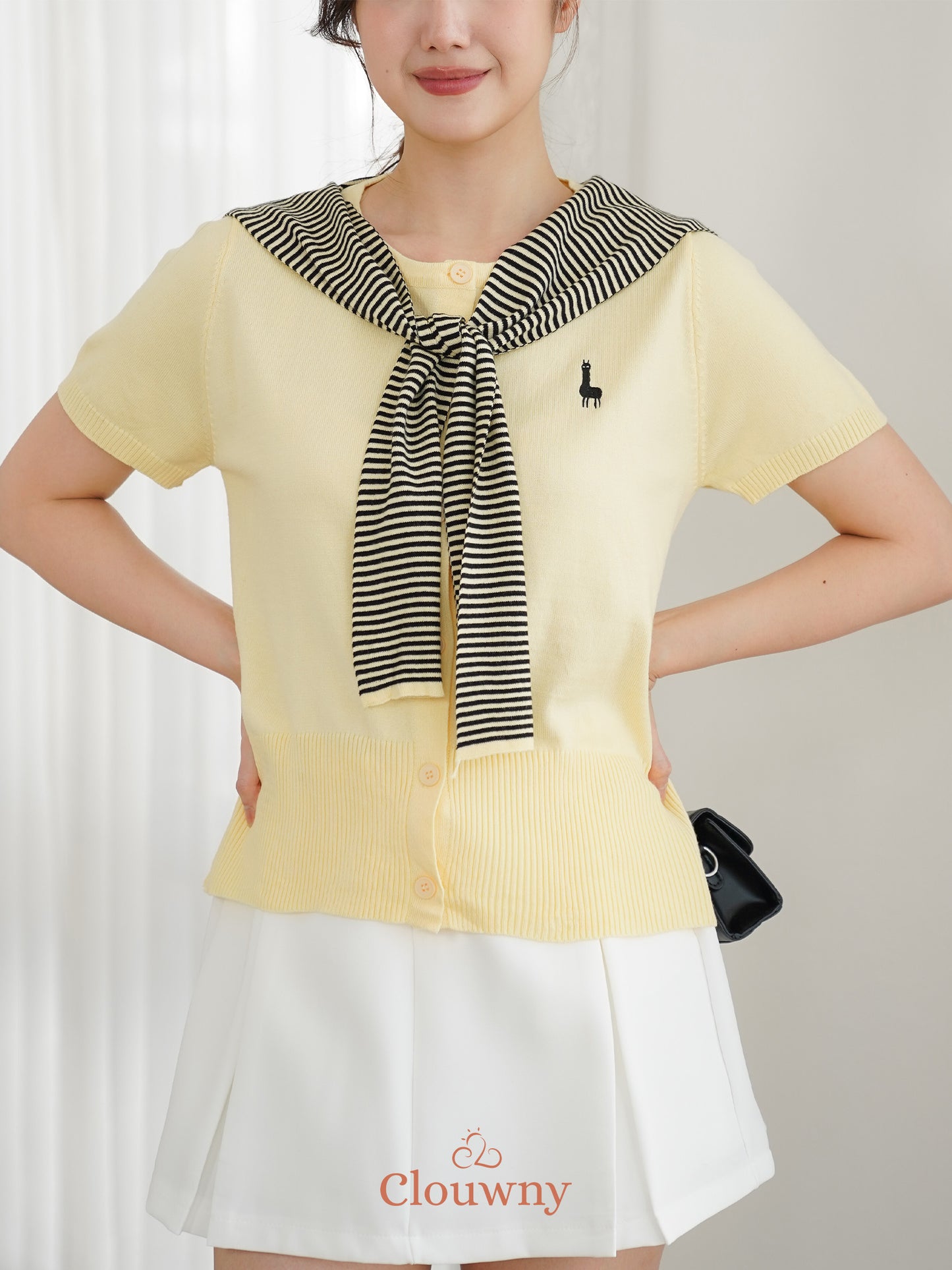 Yama Scarf Knit Top - Yellow