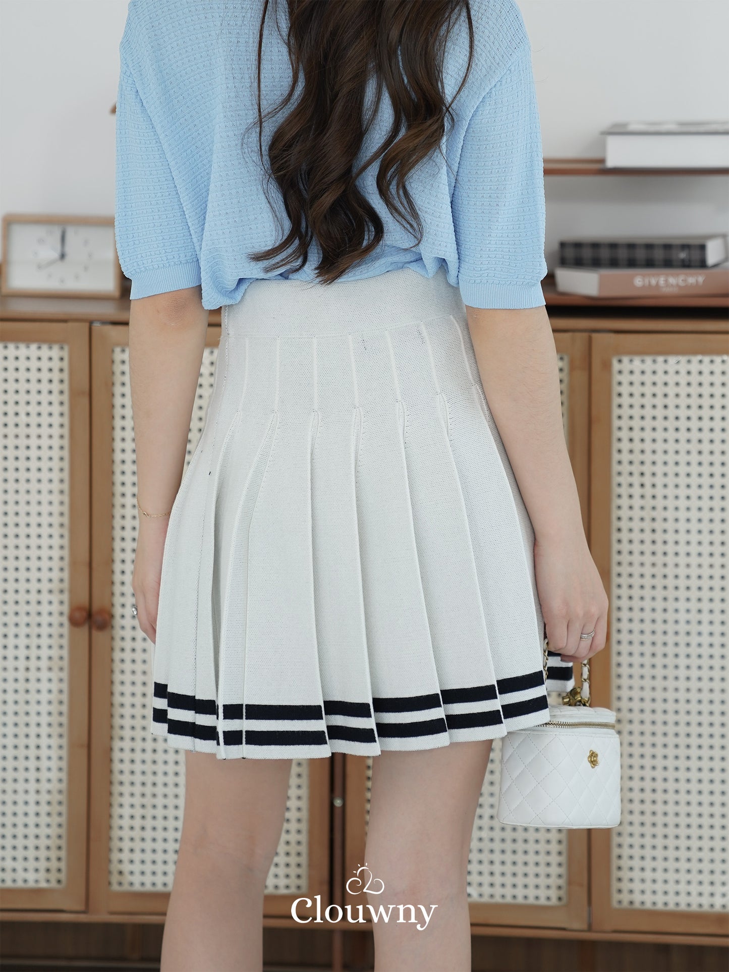 Stripes Tennis Skirt - White
