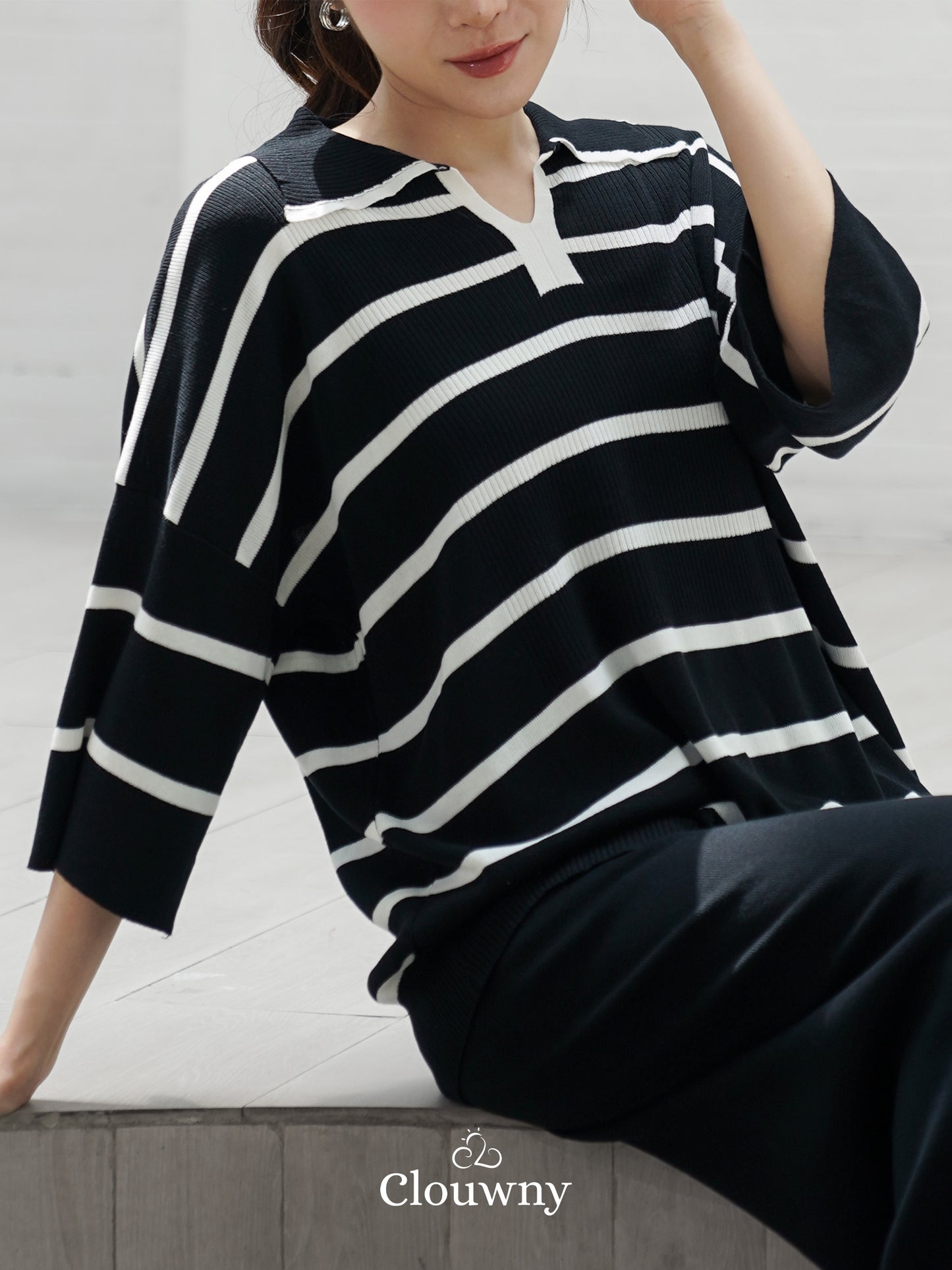 Set Garis Natasya - Hitam