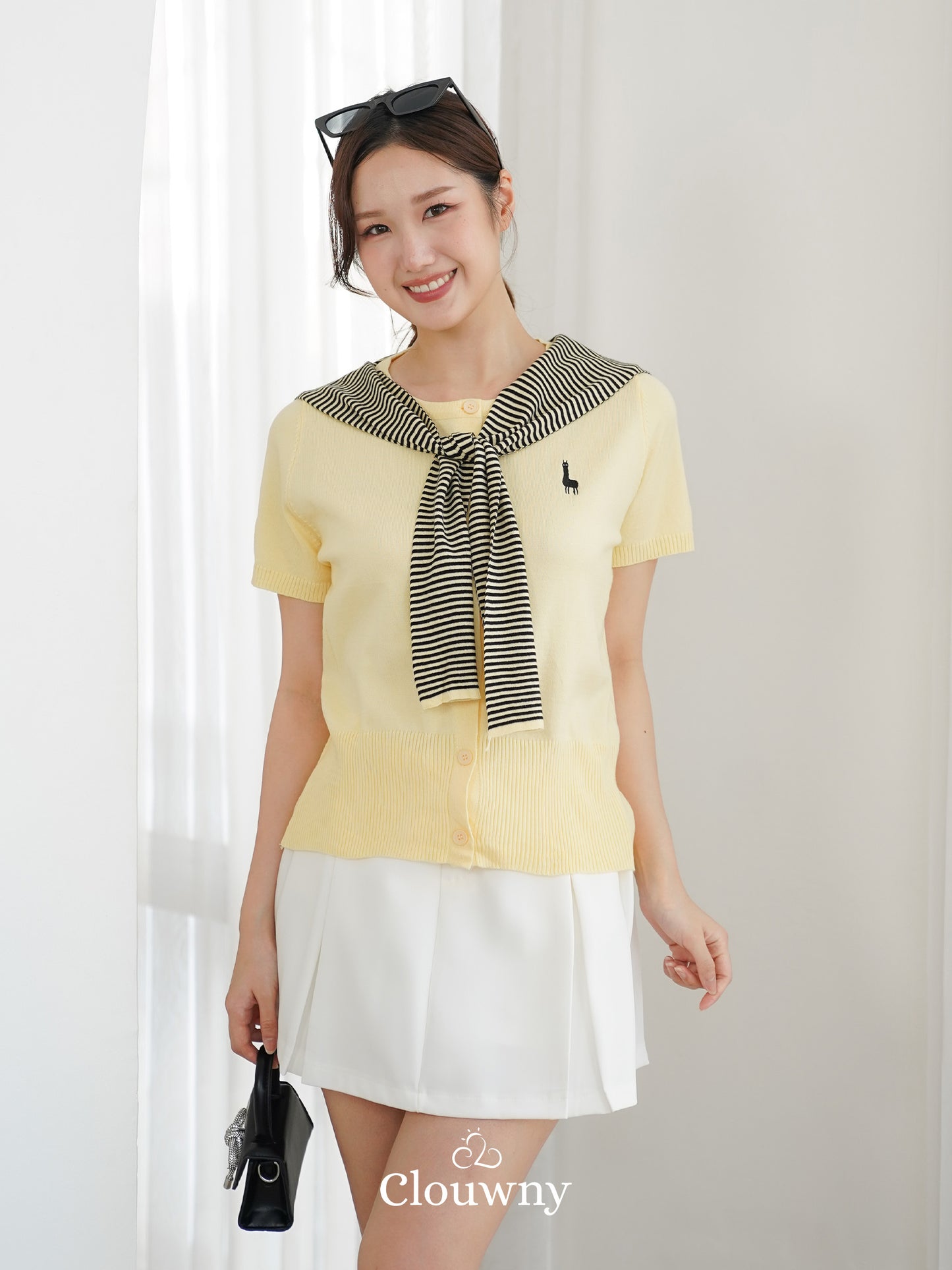 Yama Scarf Knit Top - Yellow