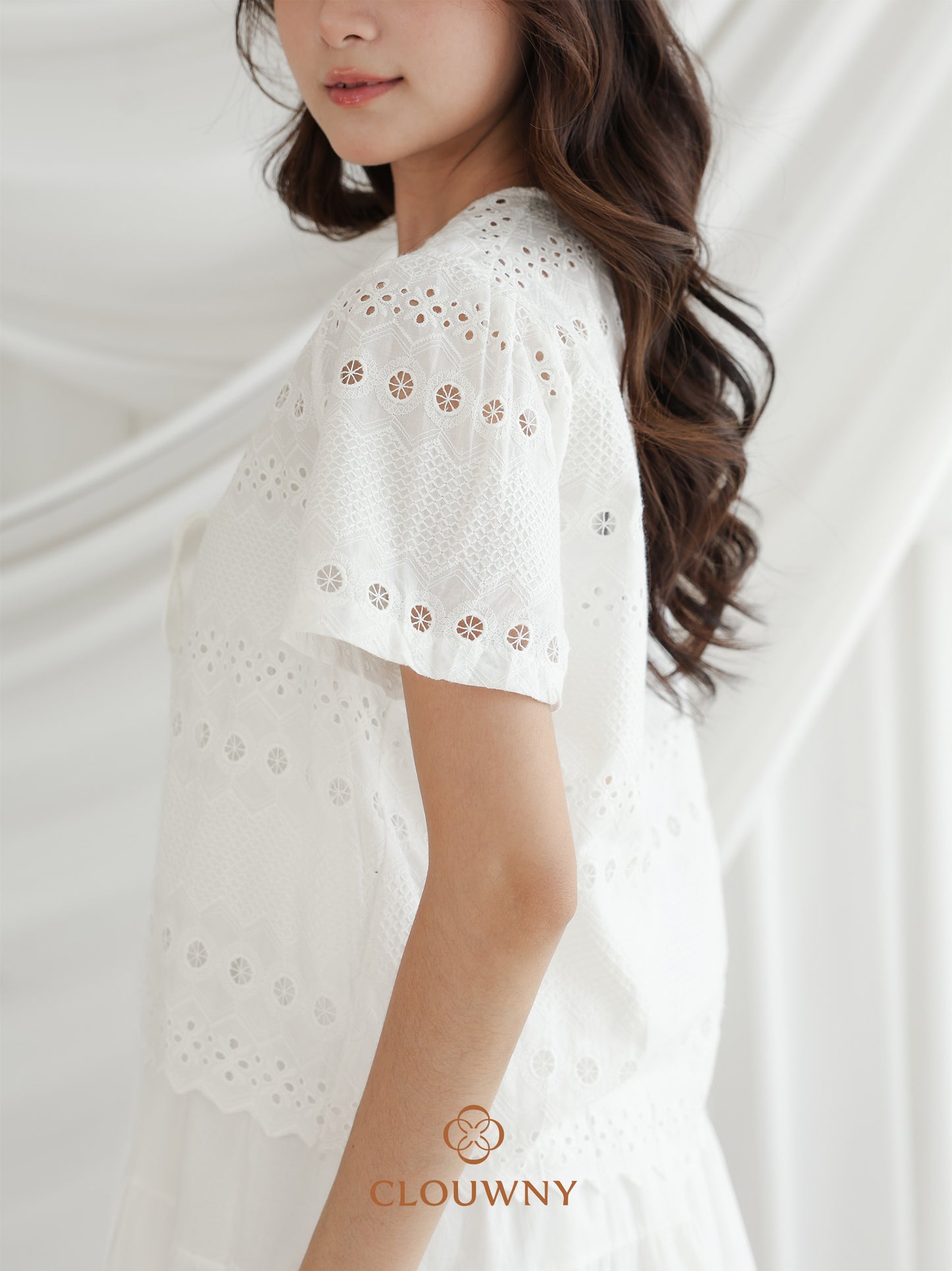 Silca Rubber Broderie Dress - White