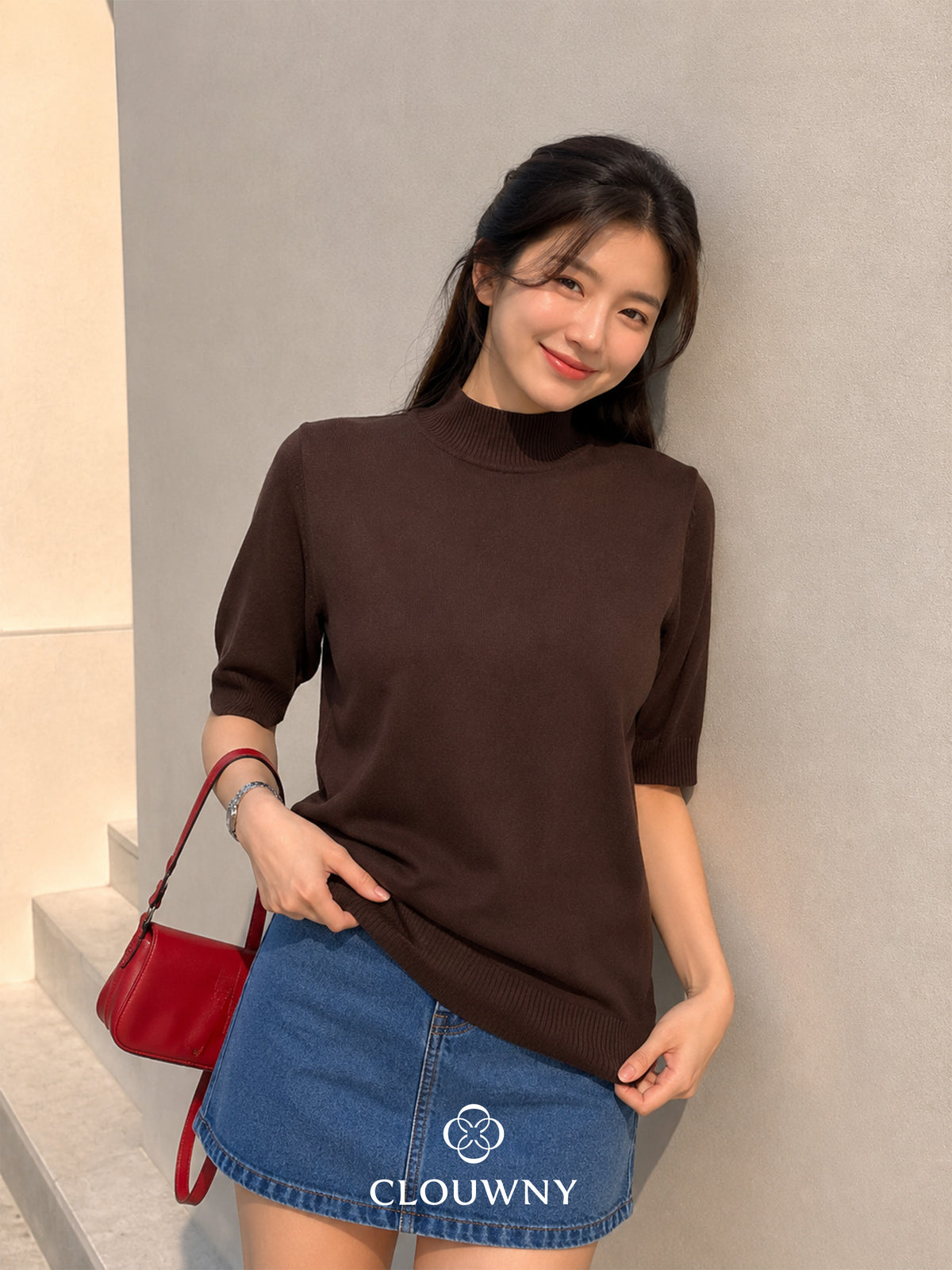 West Round Knit Top - Coffee
