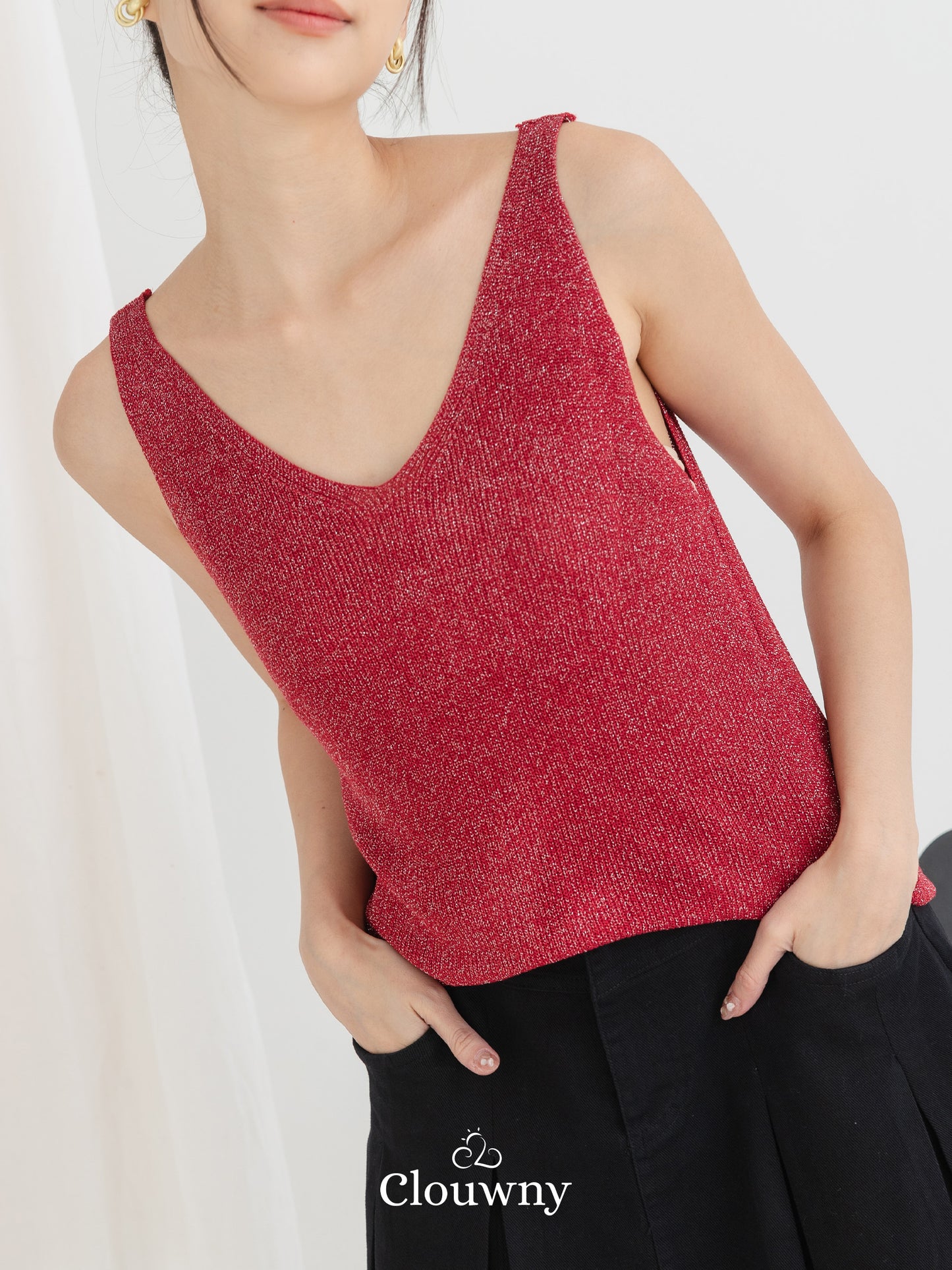 Glitter Tanktop - Maroon