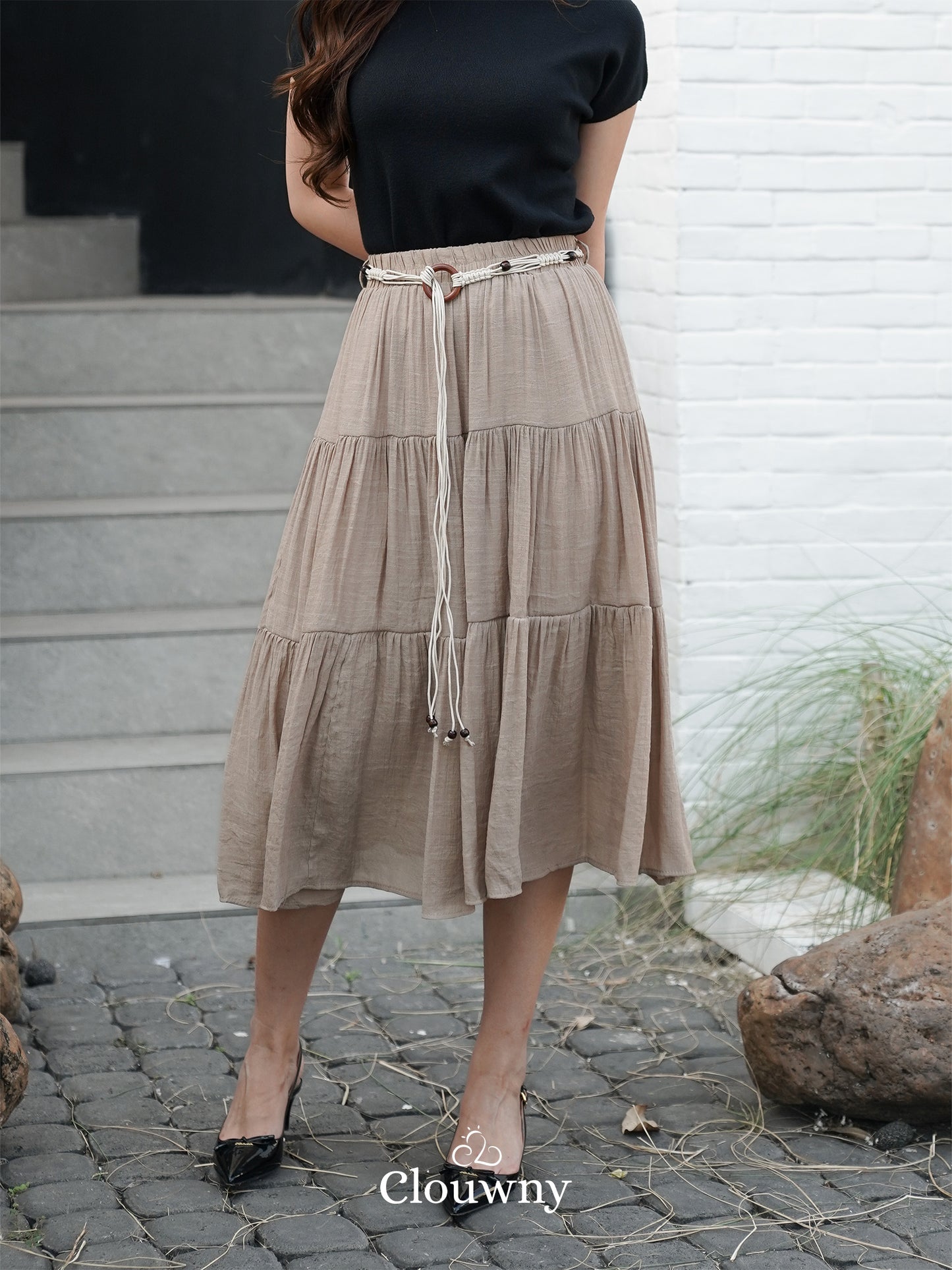 Kila Flare Skirt - Khaki