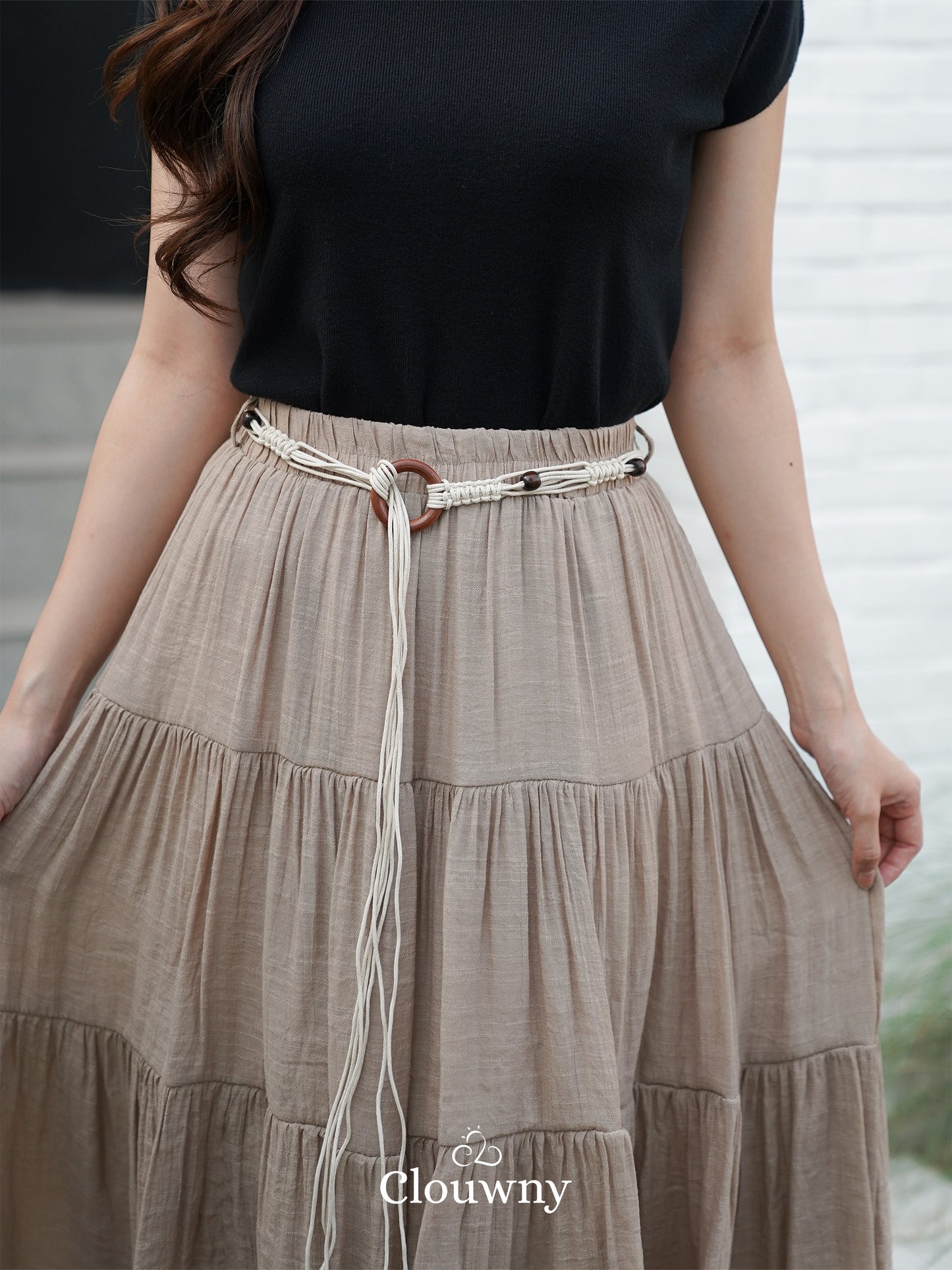 Round String Belt - Brown