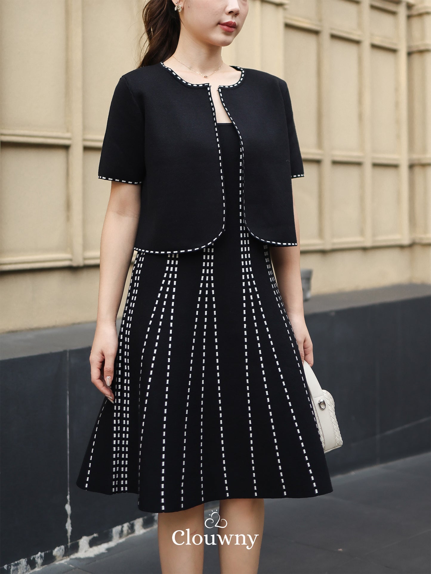 Girona Stitches Knit Set - Black