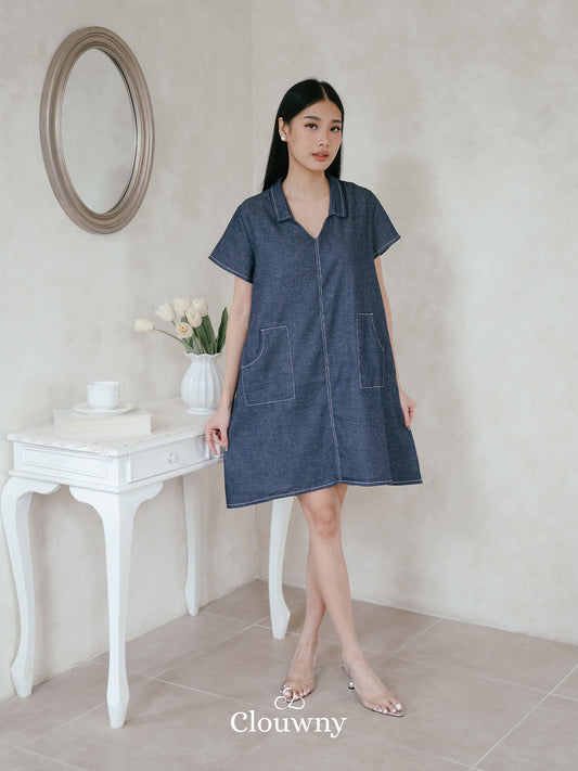 Cale Denim Dress - Navy