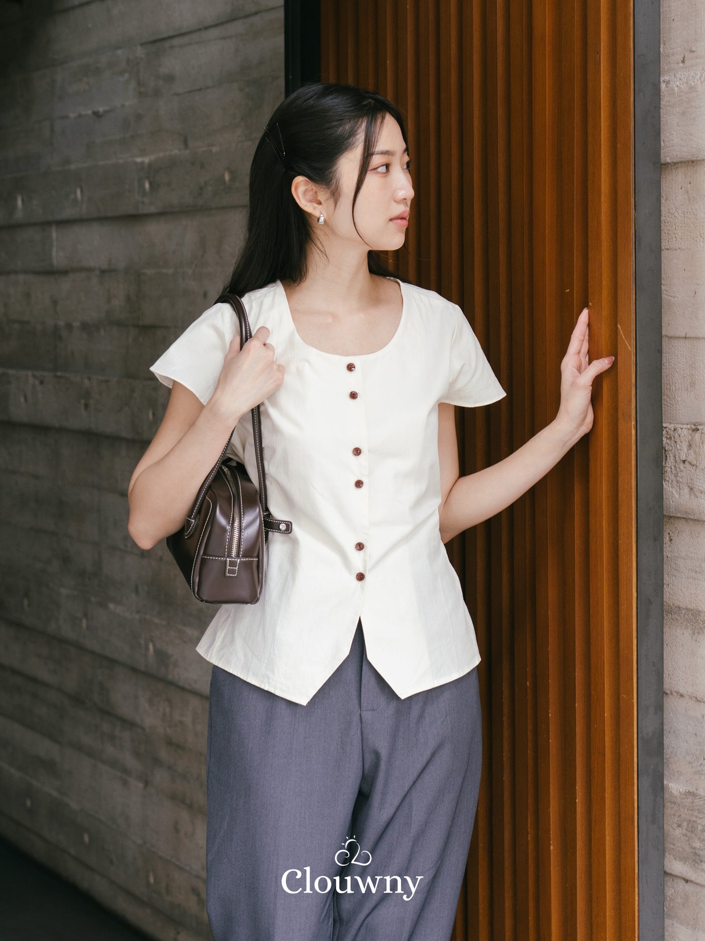 Abey Button Blouse - Cream
