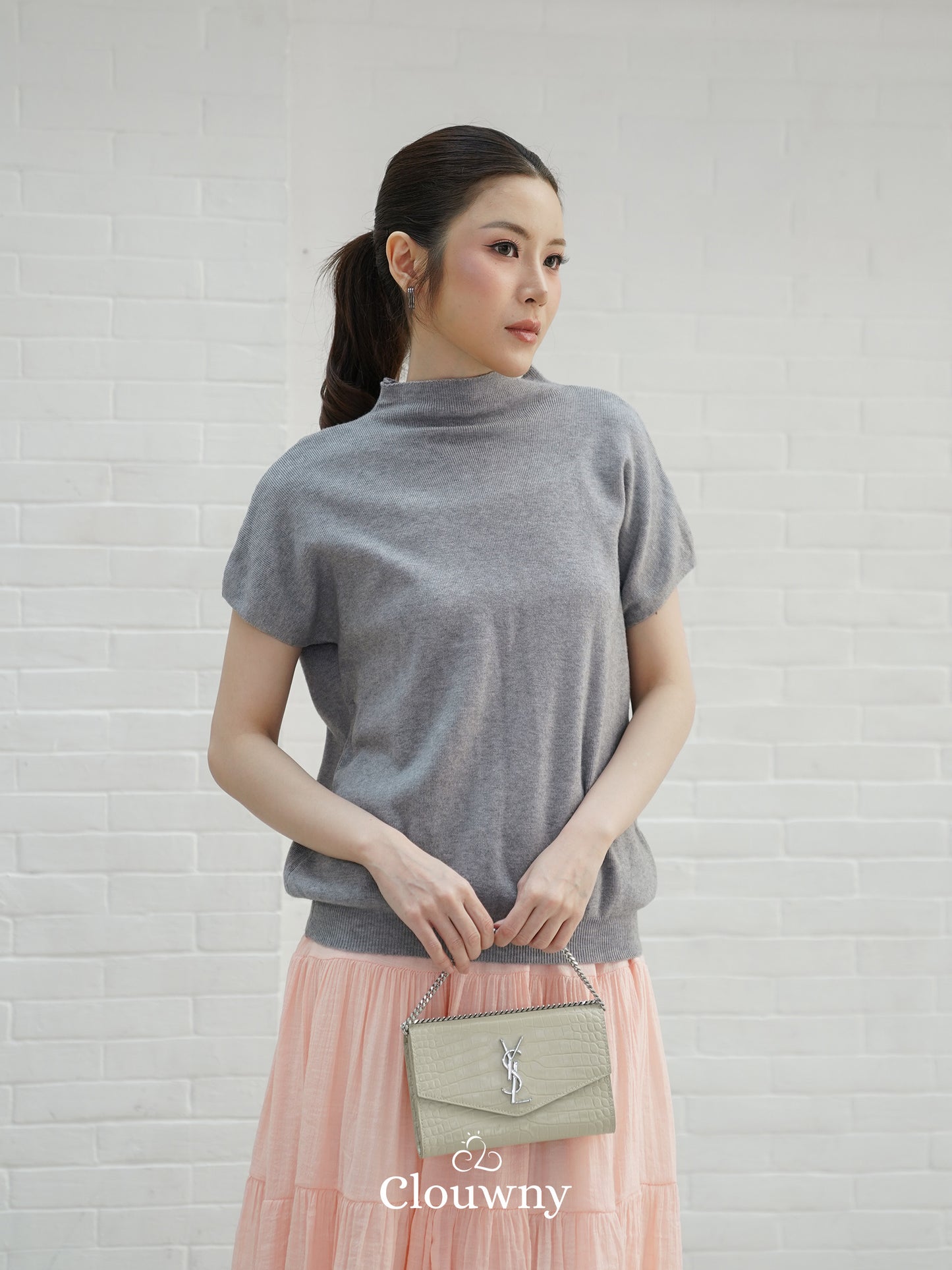 Semi Turtle Top - Ash Grey