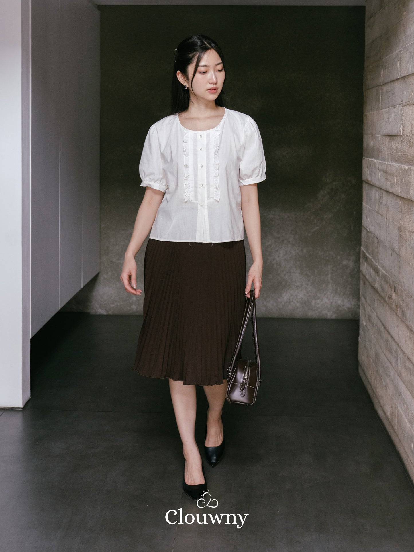 Sada Ruffle Cotton Blouse - White