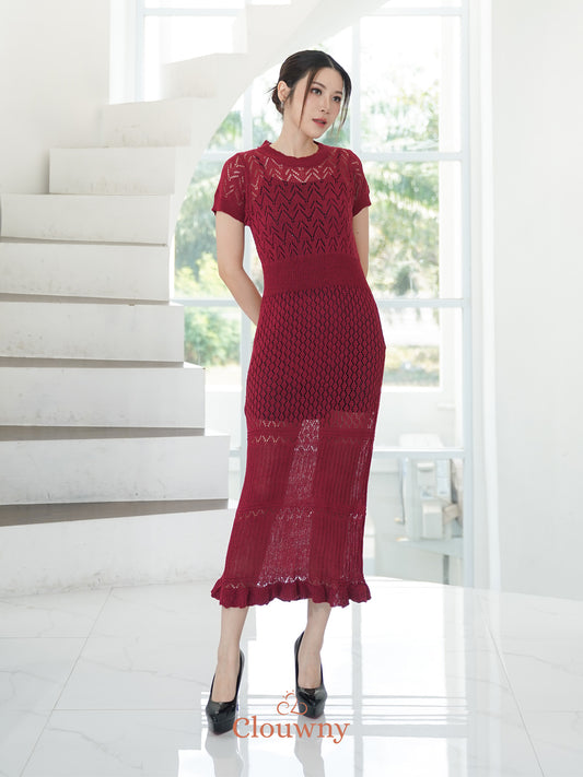 Frabel Knit Dress - Maroon