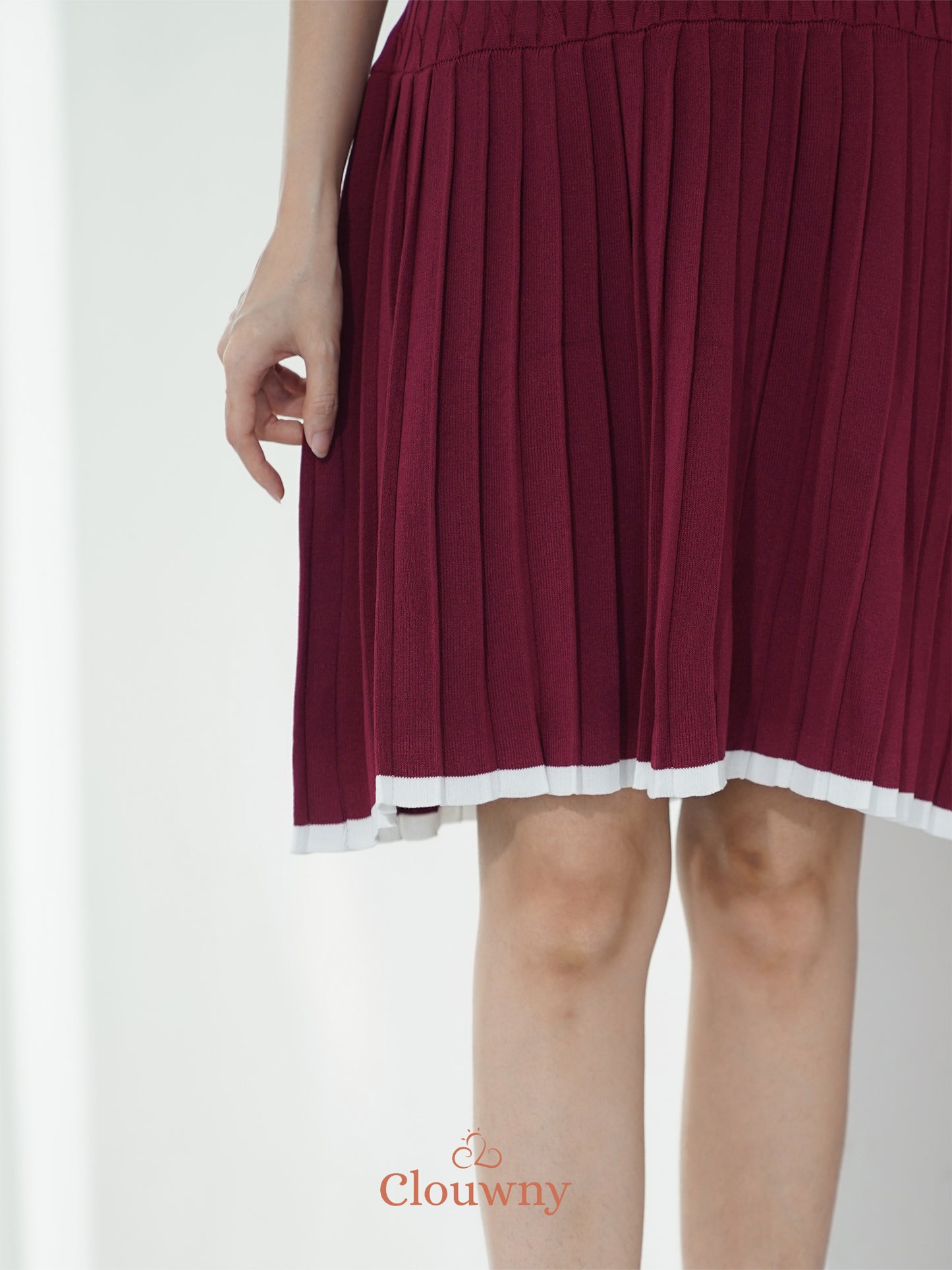 Quirk Polo Knit Dress - Maroon