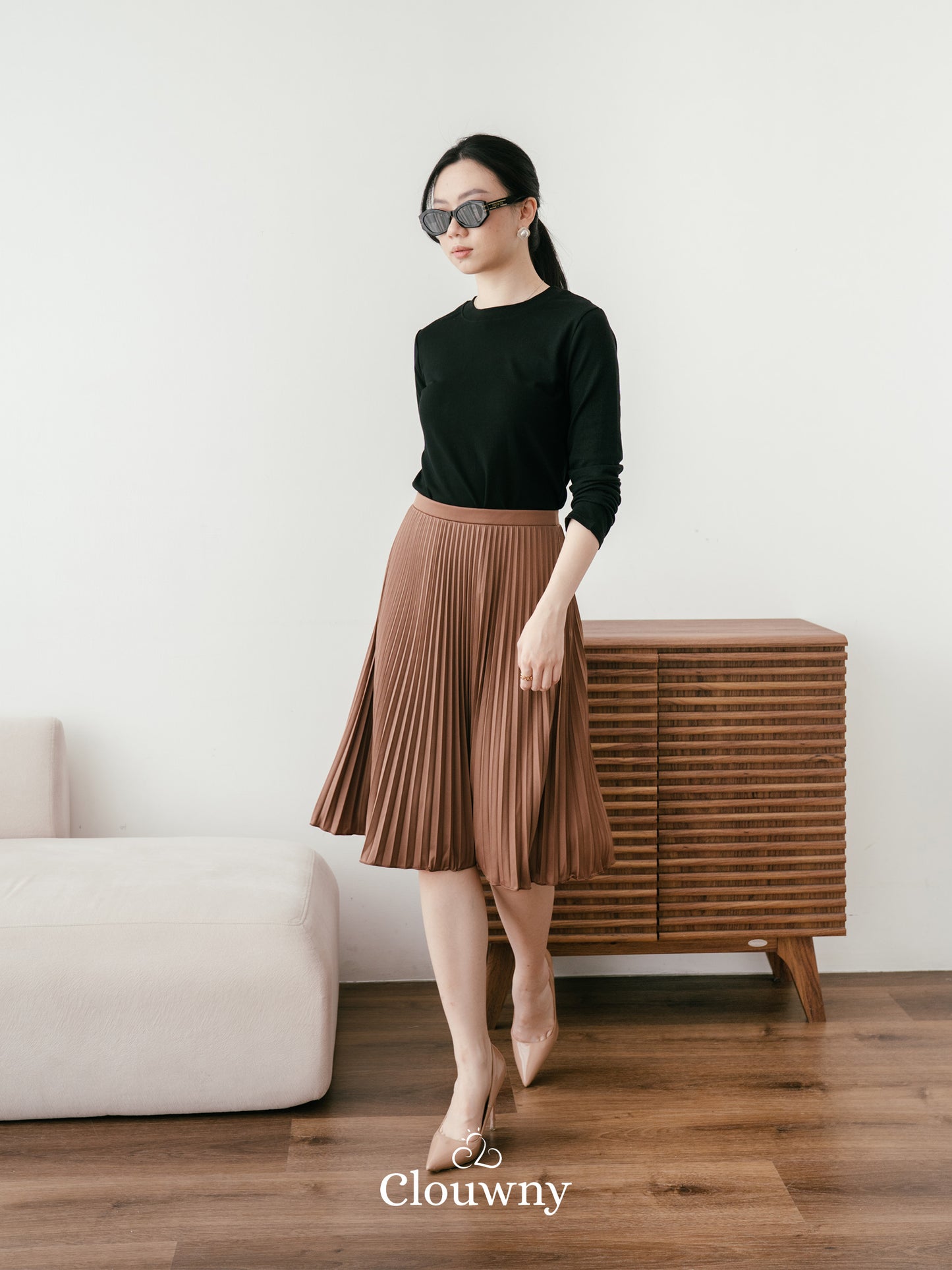 Vamos Midi Pleats Skirt - Milo