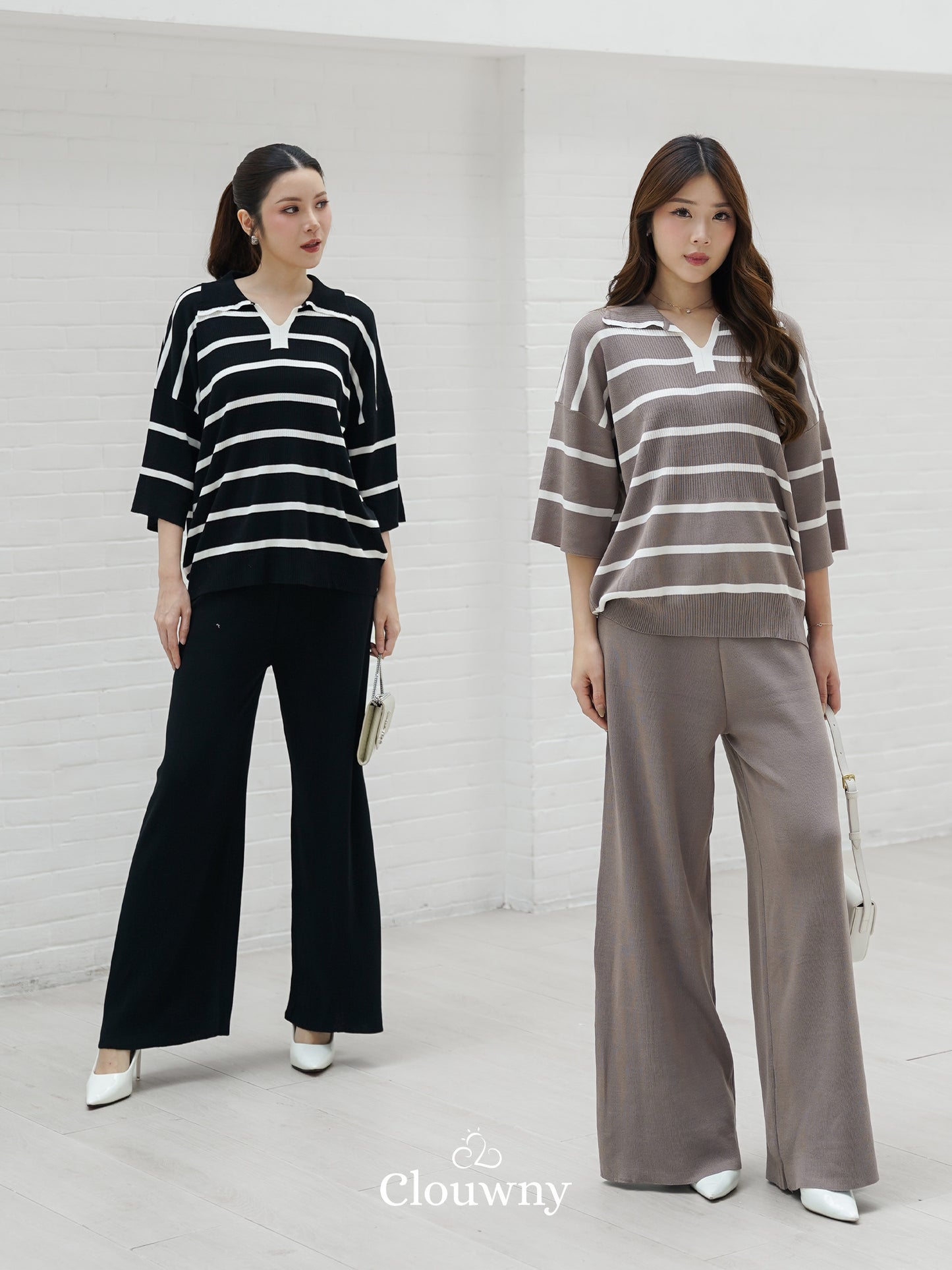 Set Garis Natasya - Hitam