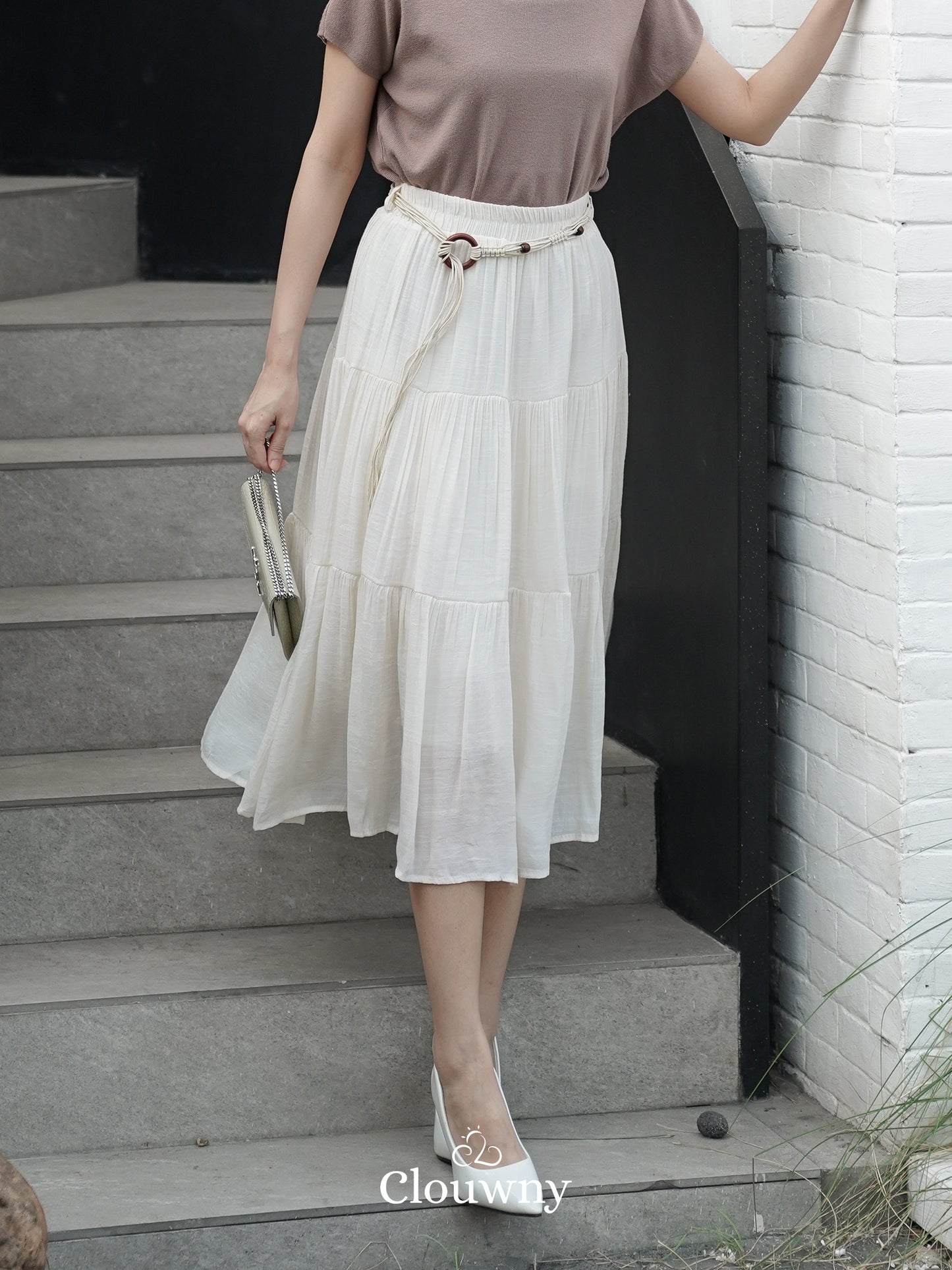 Kila Flare Skirt - Broken White