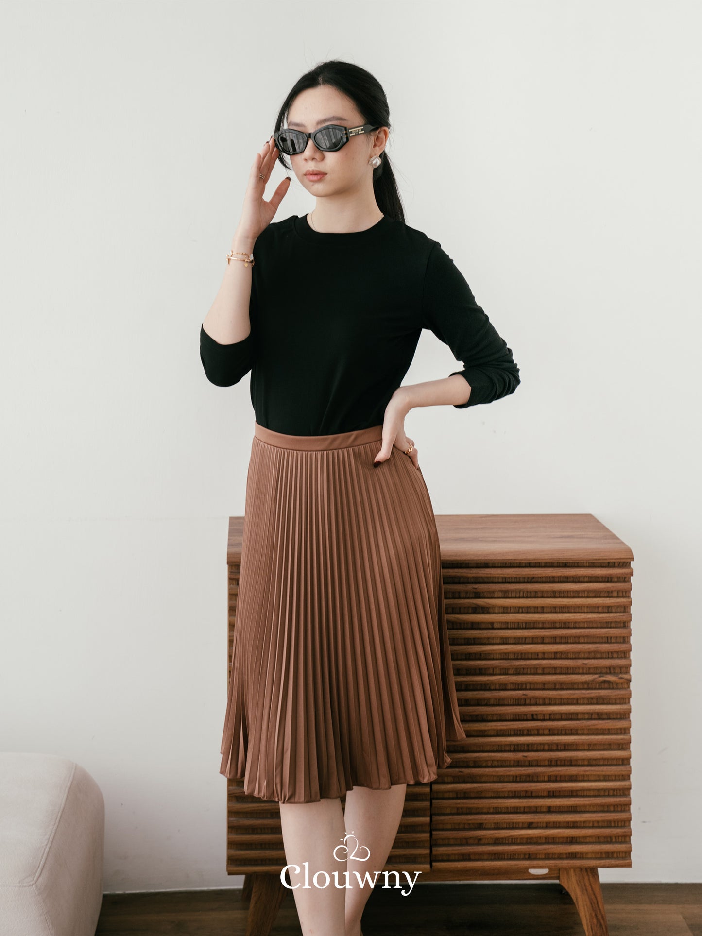 Vamos Midi Pleats Skirt - Milo