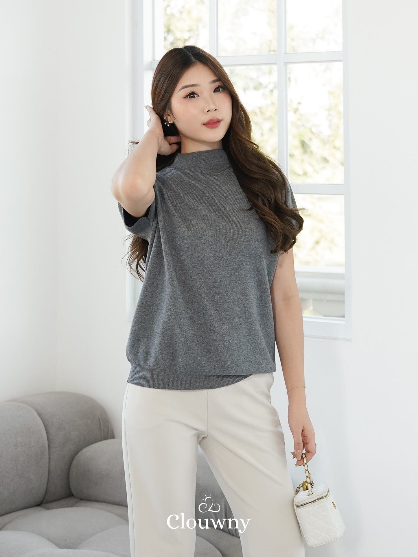 Semi Turtle Top - Grey