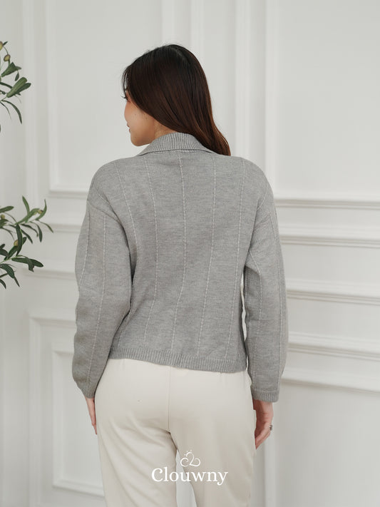 Gratia Pocket Knit Cardigan - Grey
