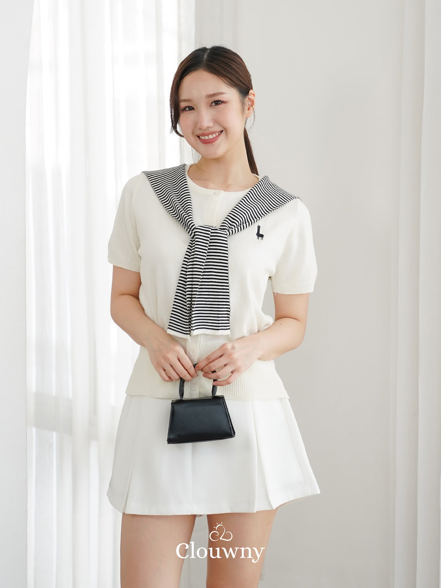 Yama Scarf Knit Top - Broken White