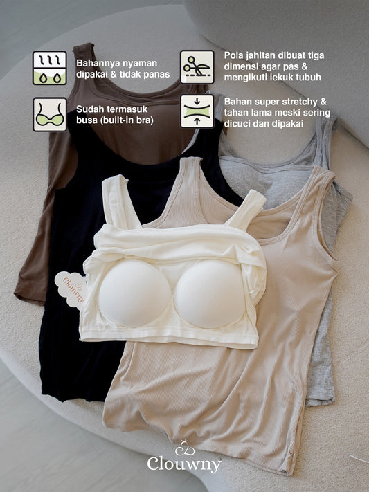 Essential Tanktop Bra Wide Strap - Grey