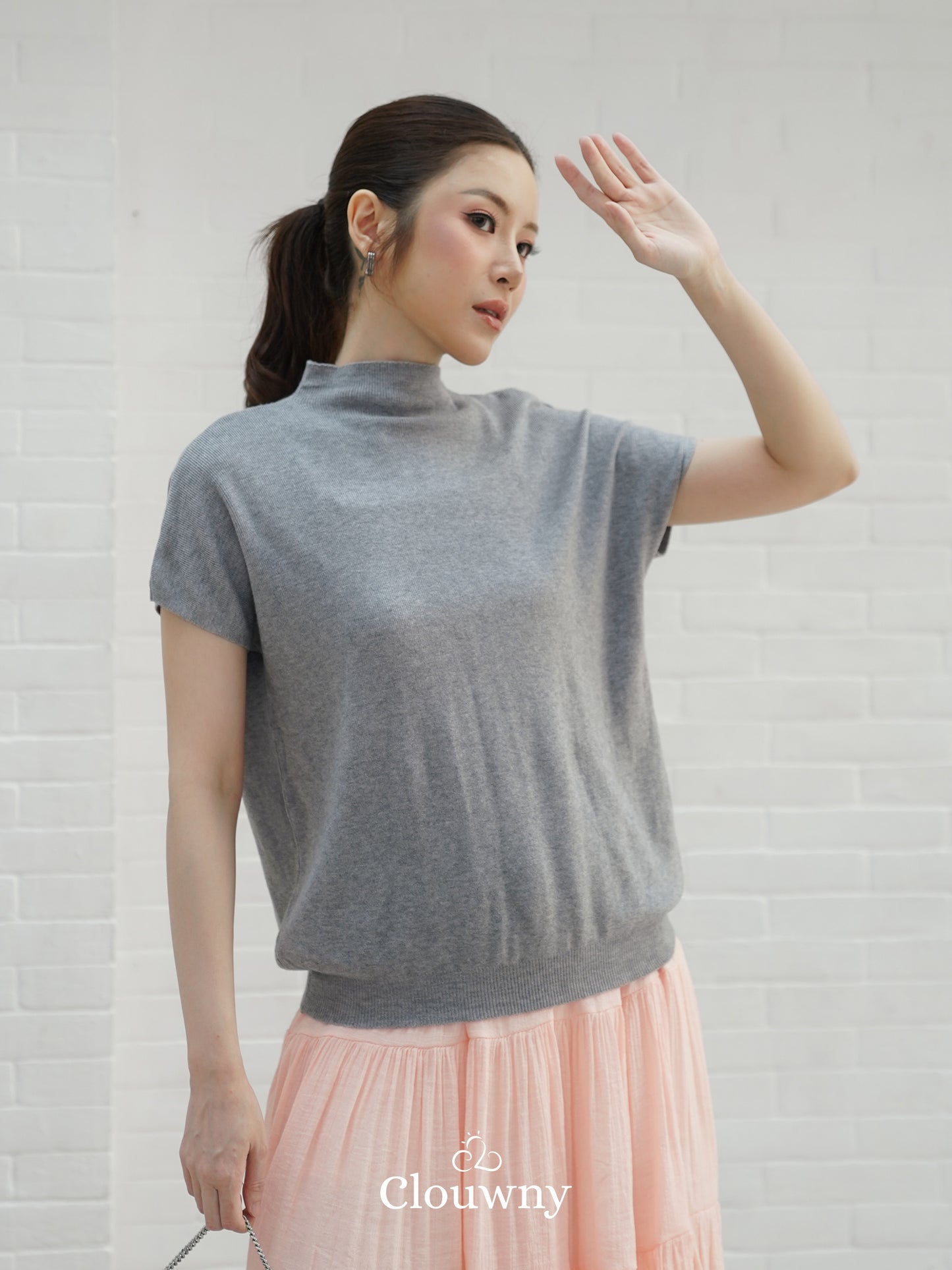 Semi Turtle Top - Ash Grey