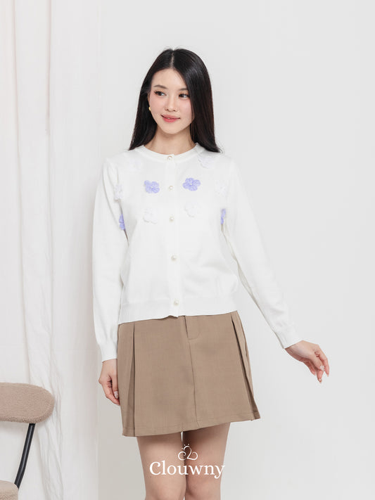 Oxa Button Knit Cardigan - White