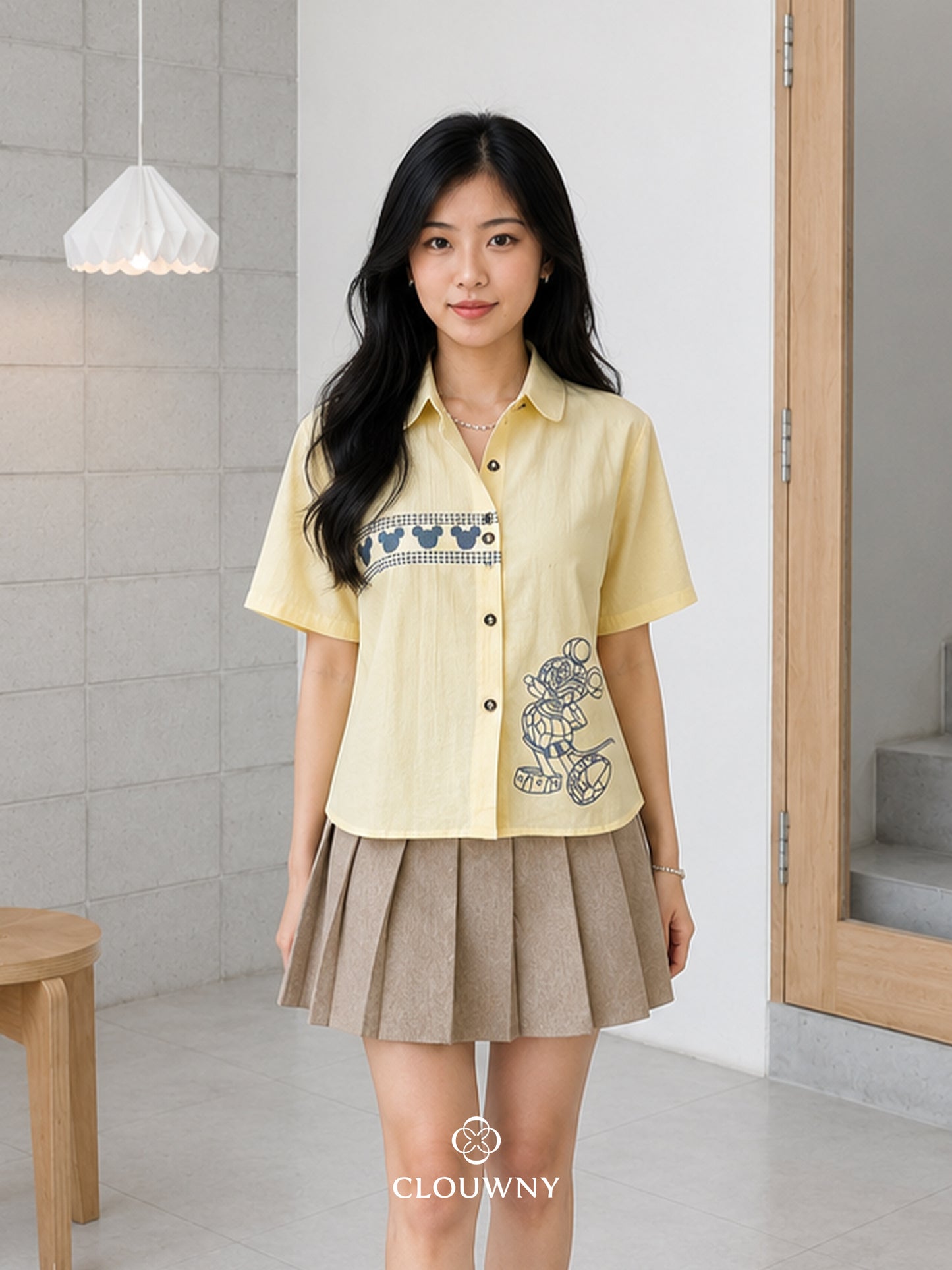 Four Grafis Button Cotton Shirt - Yellow