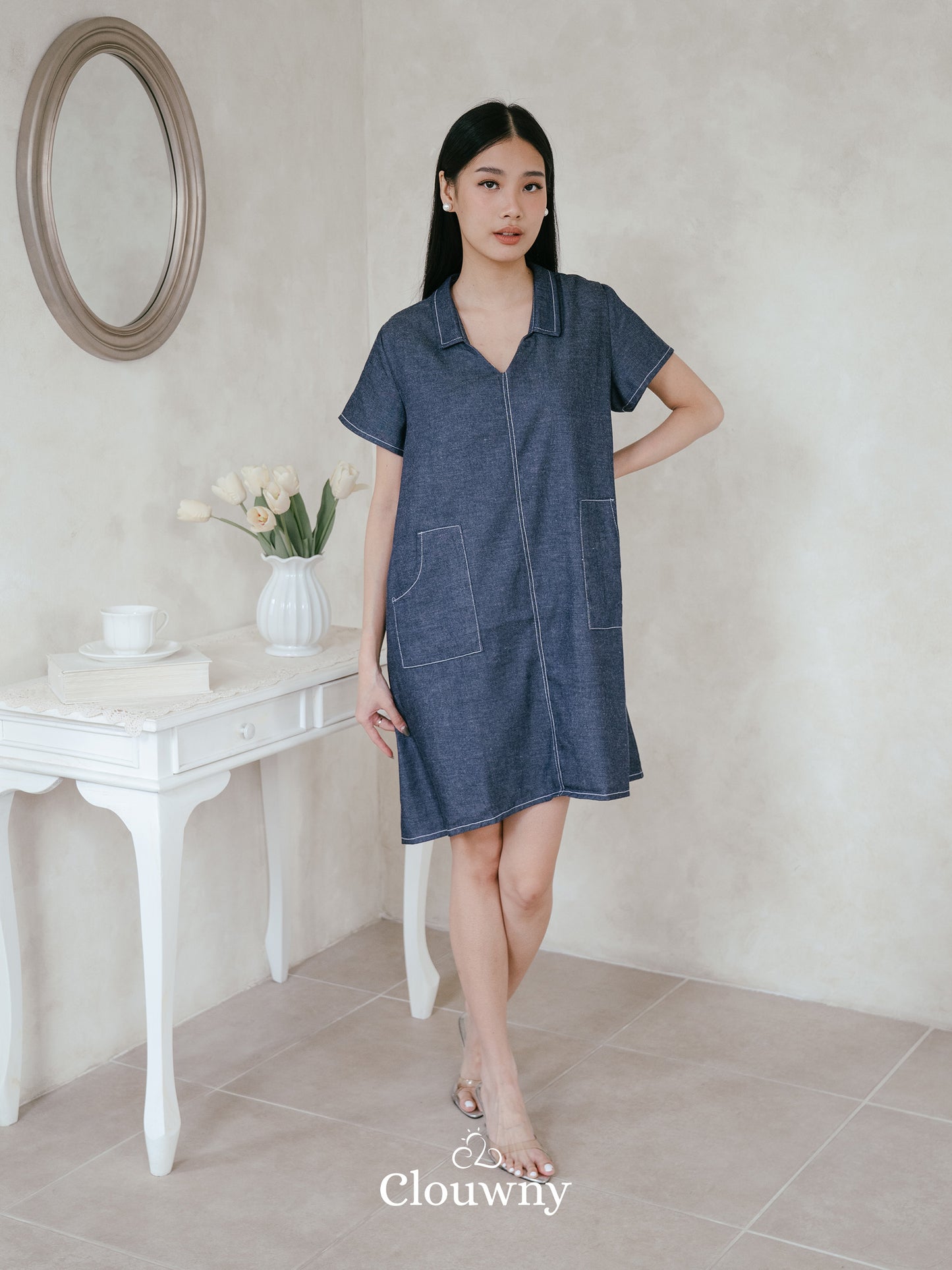 Cale Denim Dress - Navy