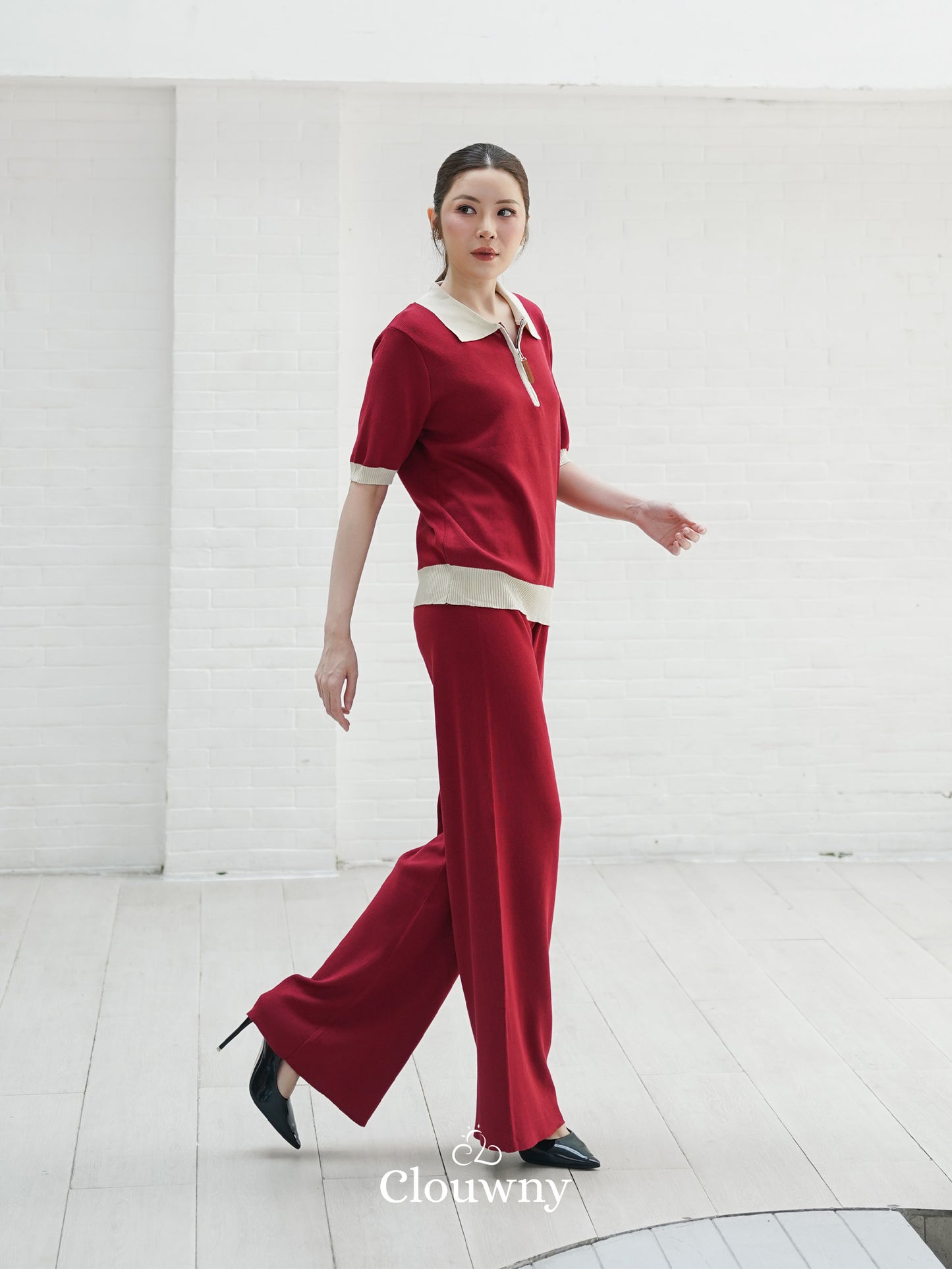 Zippy Knit Set - Maroon