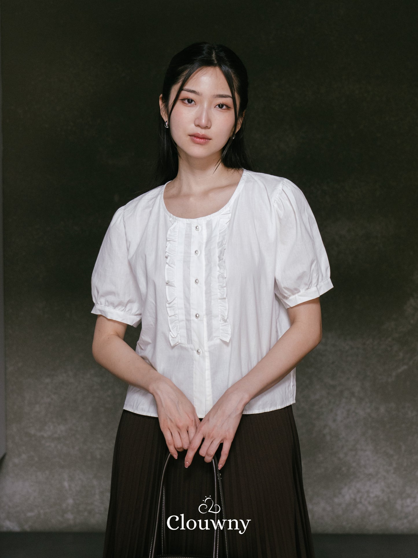 Sada Ruffle Cotton Blouse - White