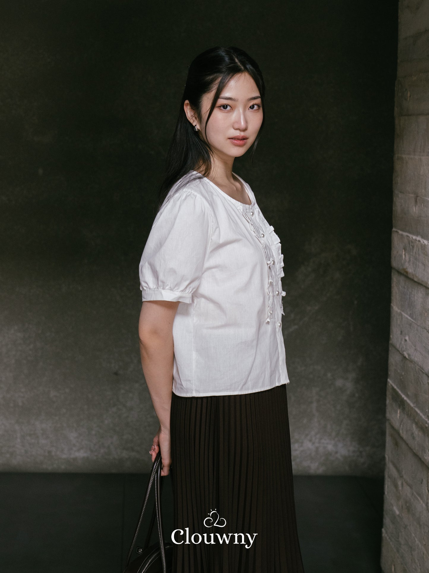 Sada Ruffle Cotton Blouse - White