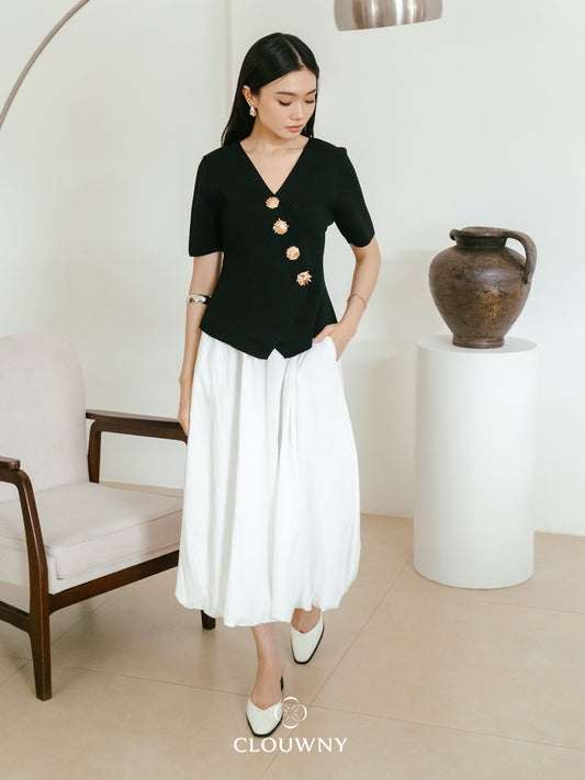 Elowen Ballon Skirt - White
