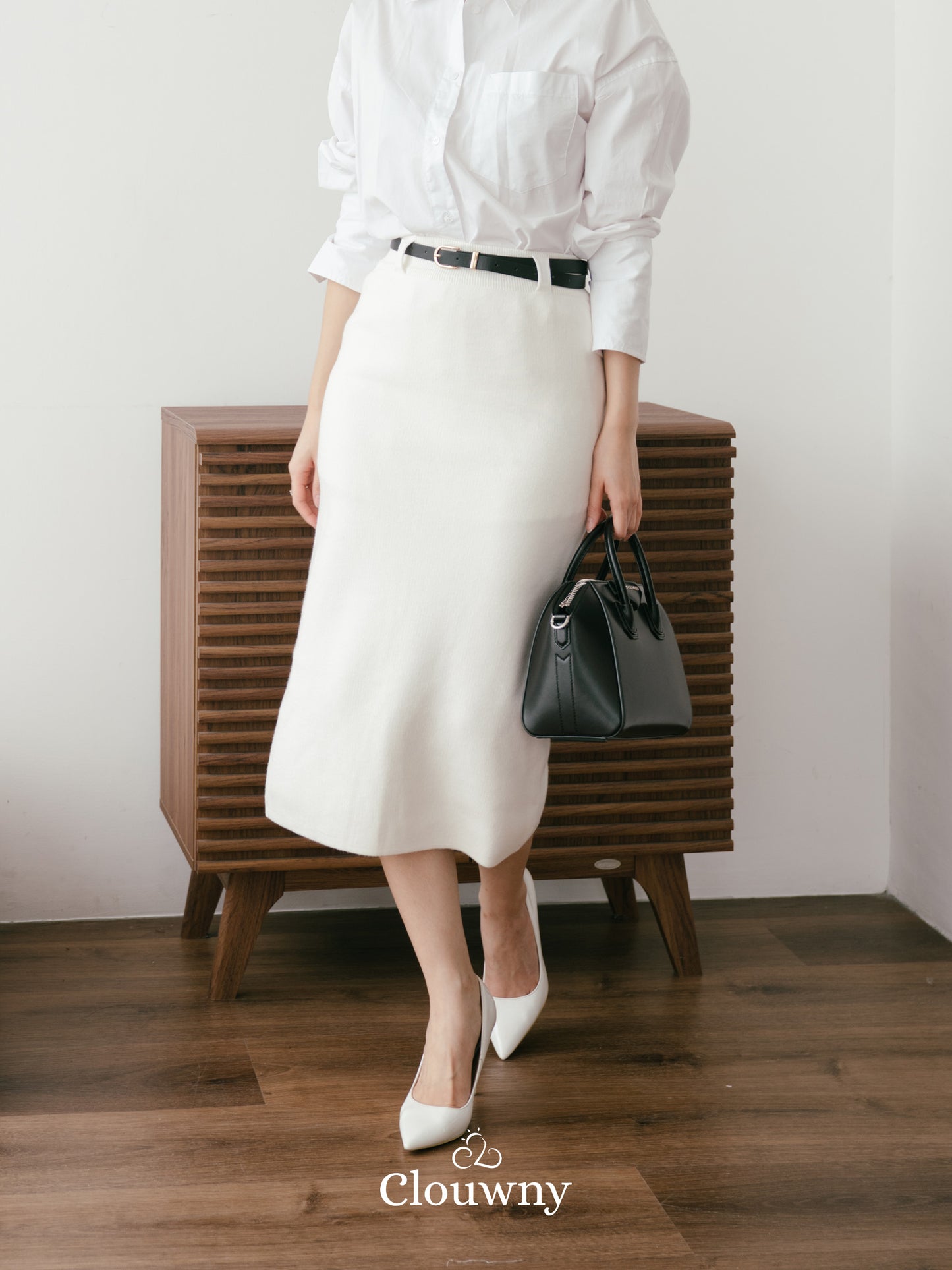 Crimson Knit Skirt - Broken White