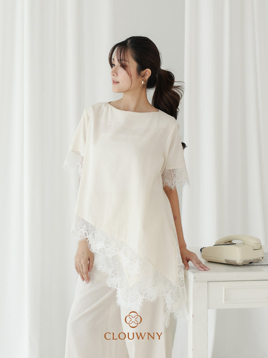 Cloudy Lace Top - Brokenwhite