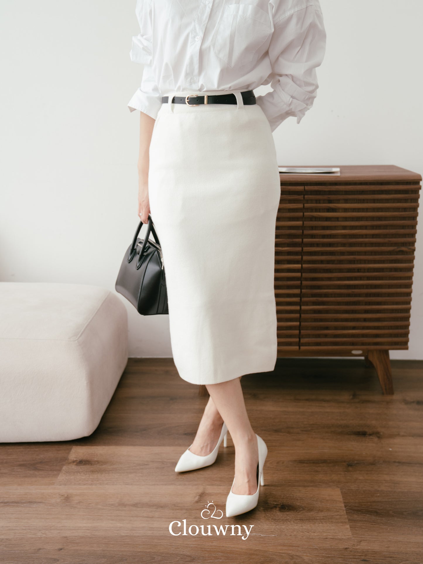 Crimson Knit Skirt - Broken White