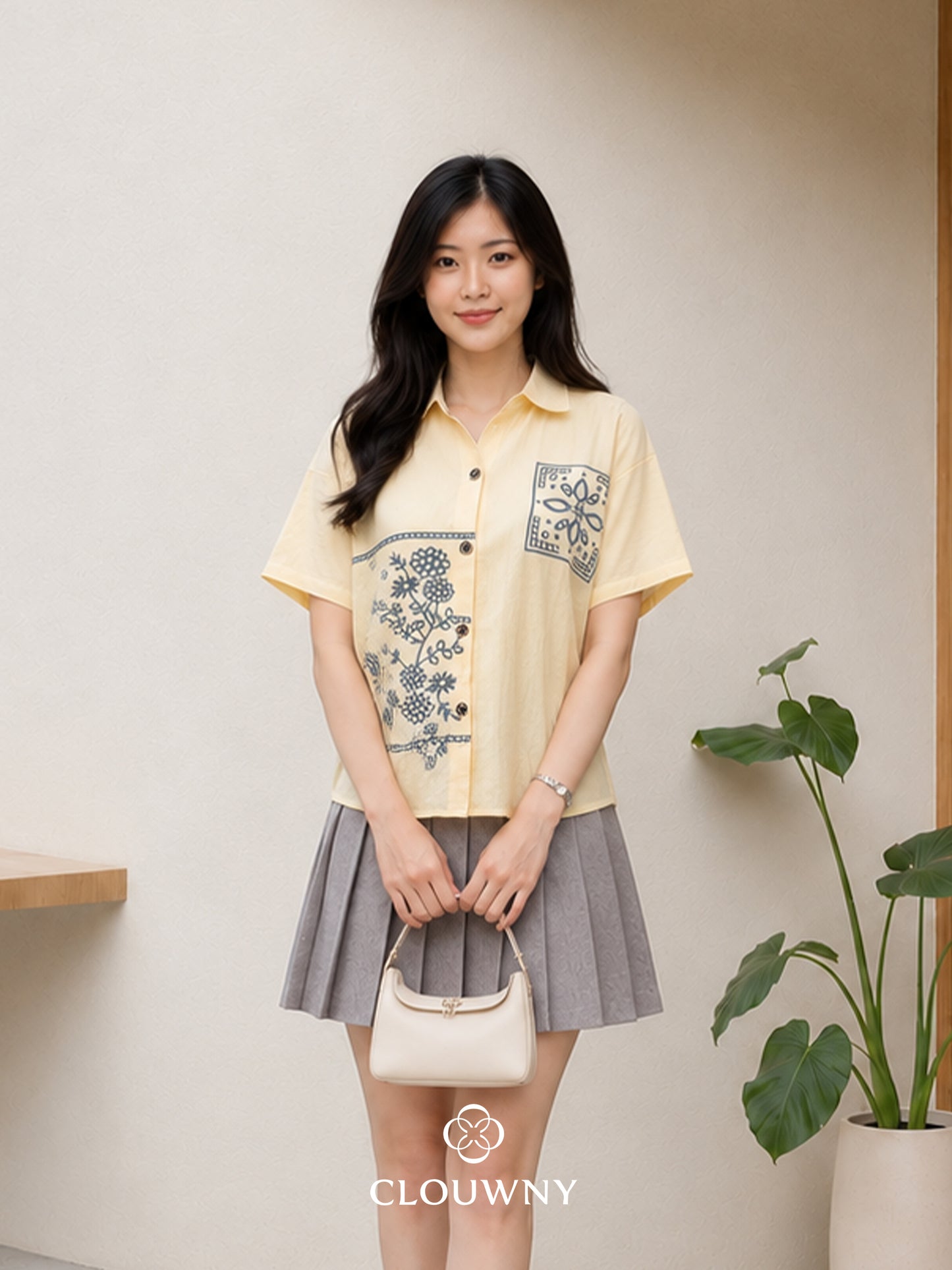 Eruna Pocket Cotton Shirt - Yellow