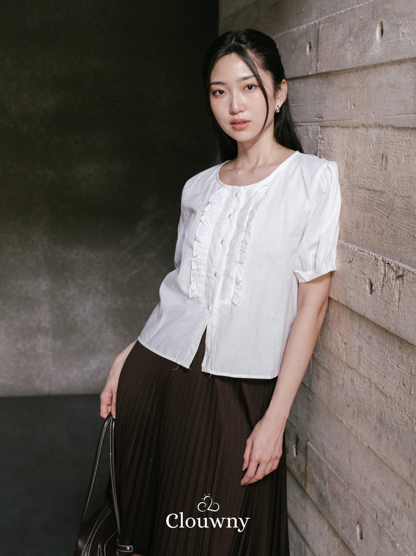 Sada Ruffle Cotton Blouse - White