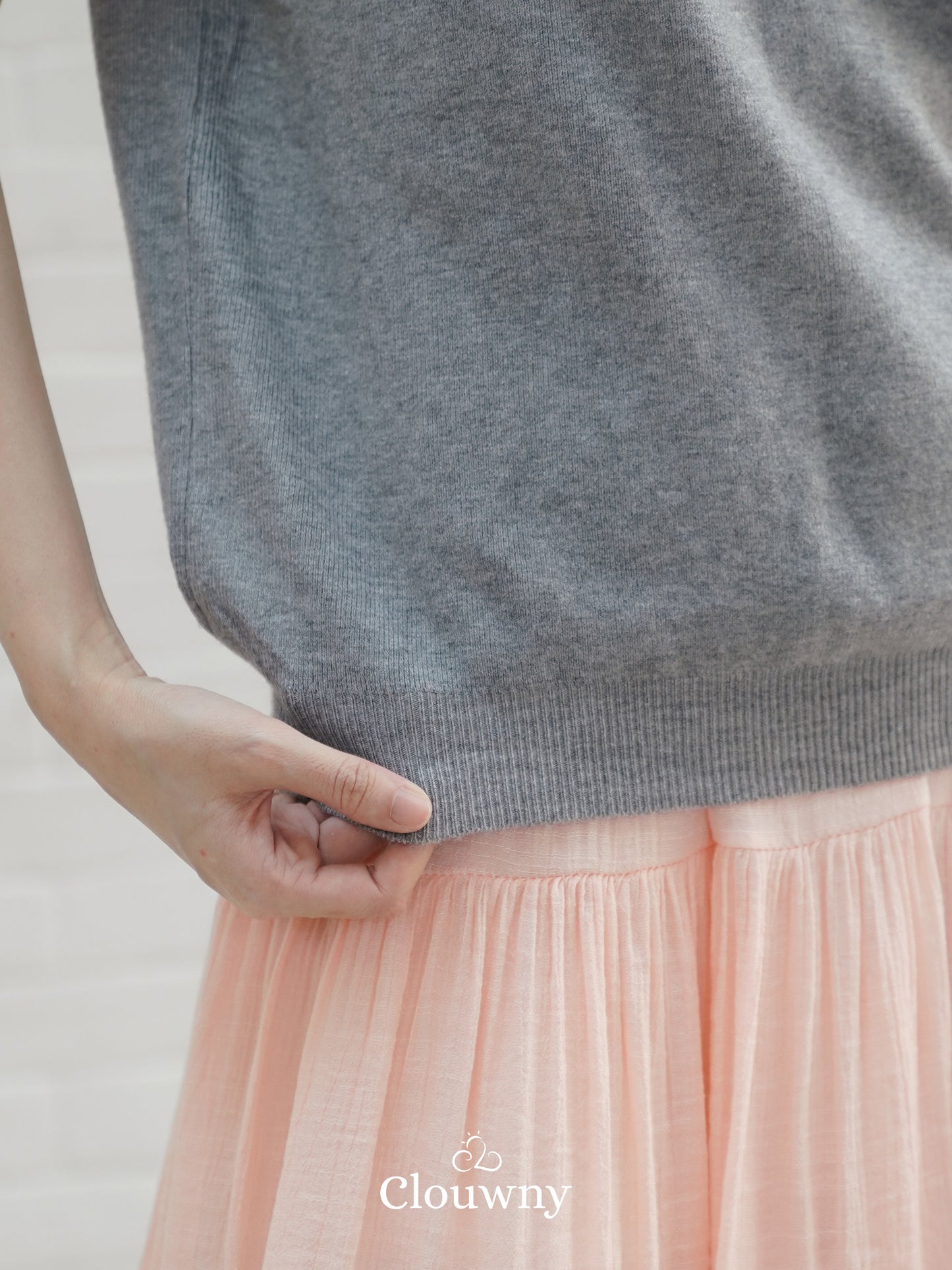 Semi Turtle Top - Ash Grey