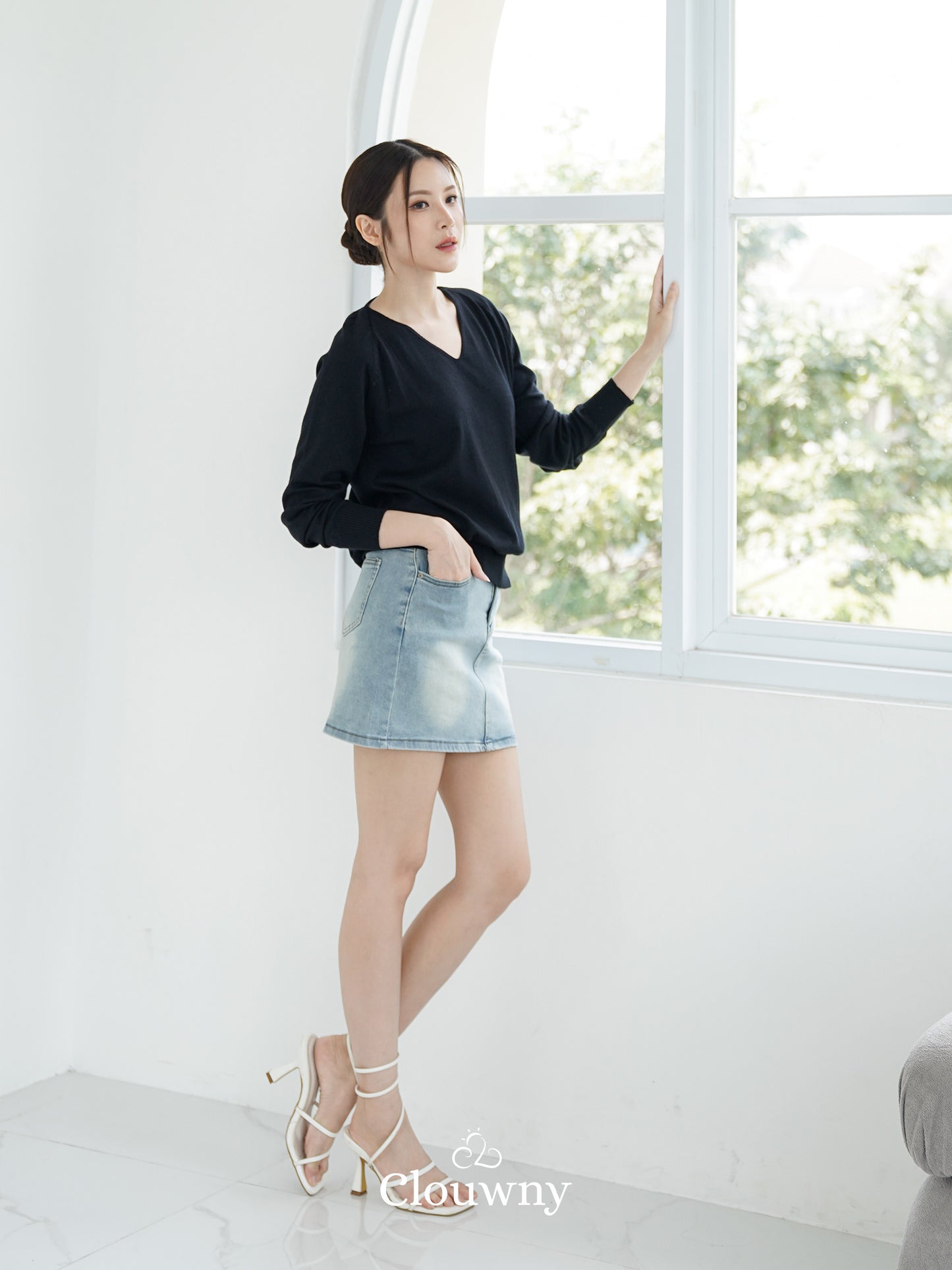 Rin Flip Waist Skort - Light Blue